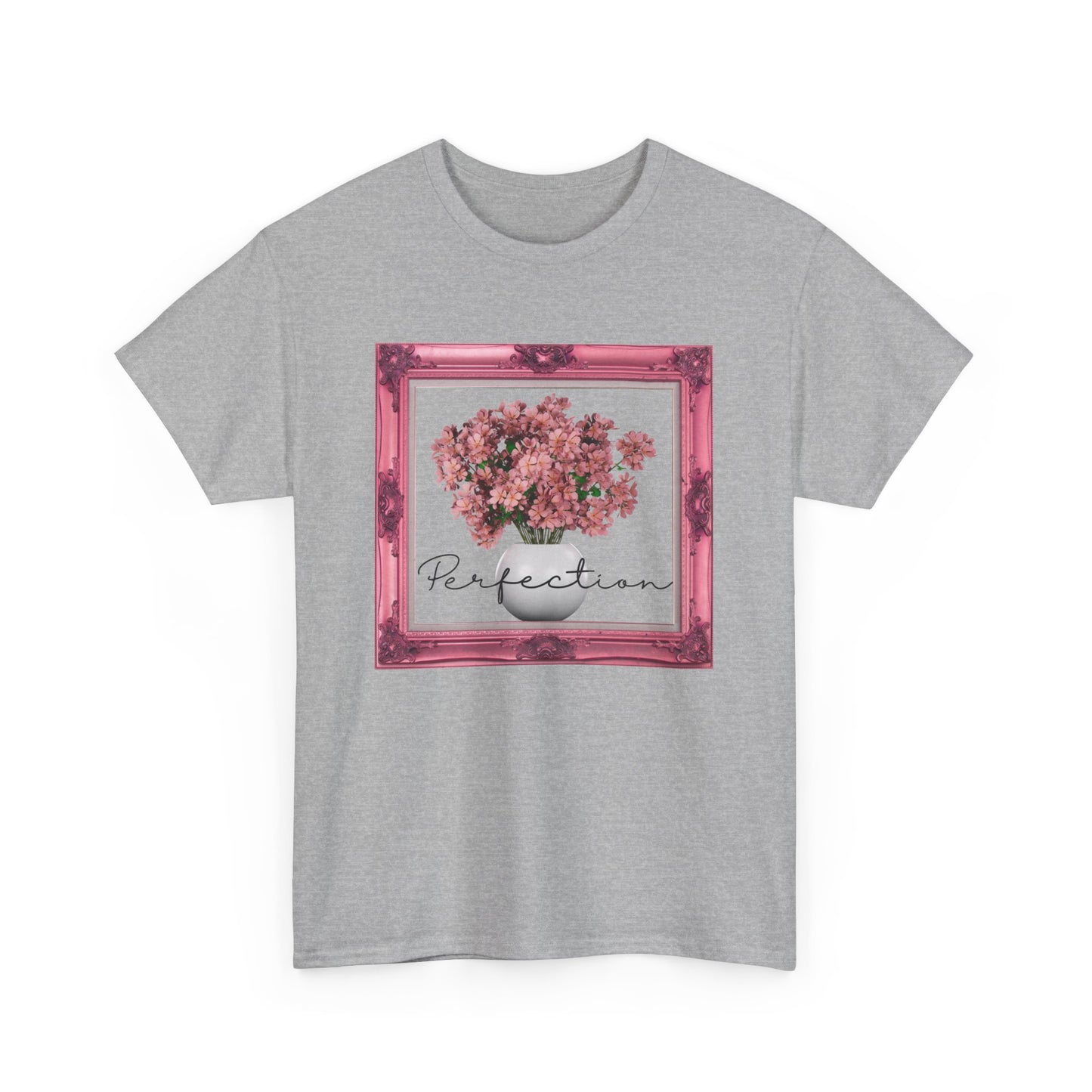 Flower Frame Unisex Heavy Cotton Tee - 'Perfection' Design