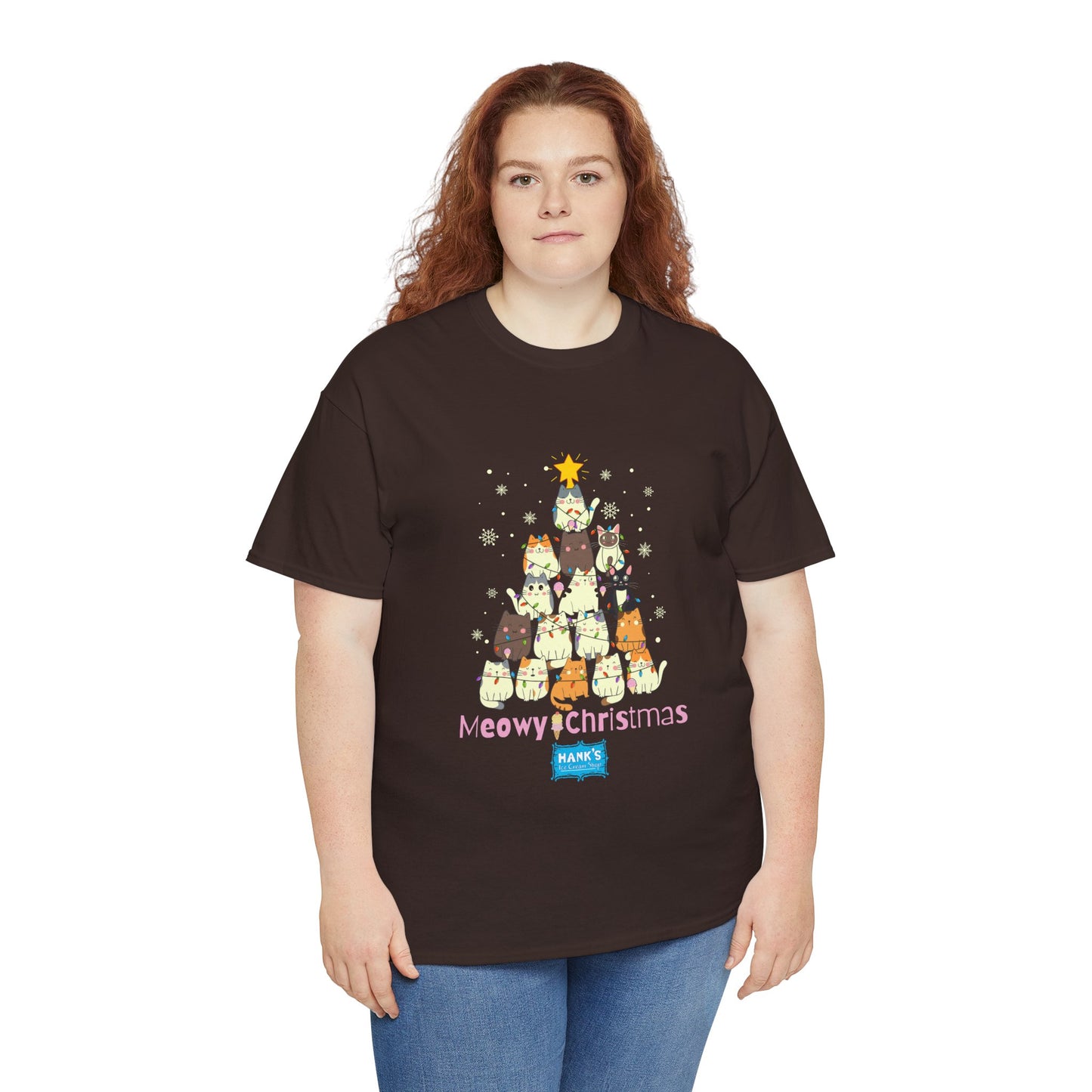 Meowy Christmas. Adult Heavy Cotton Tee