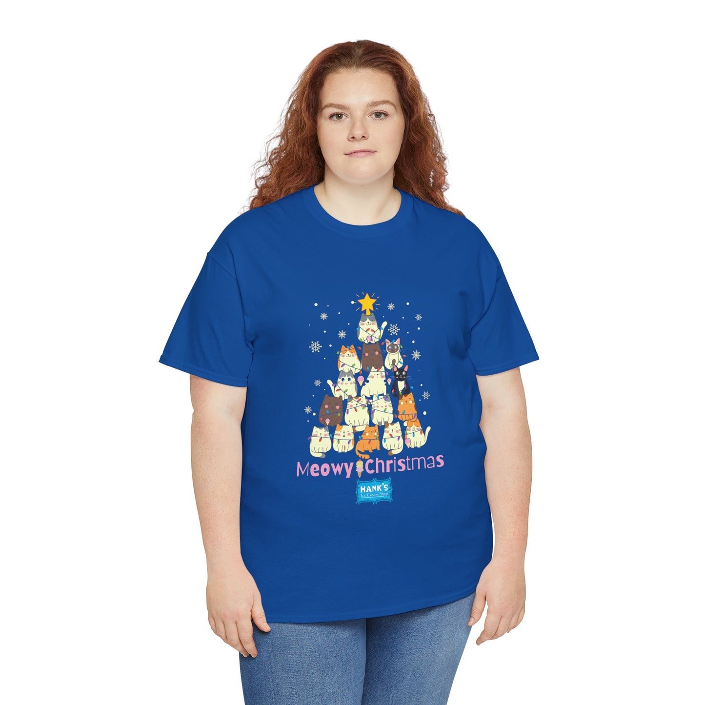 Meowy Christmas. Adult Heavy Cotton Tee