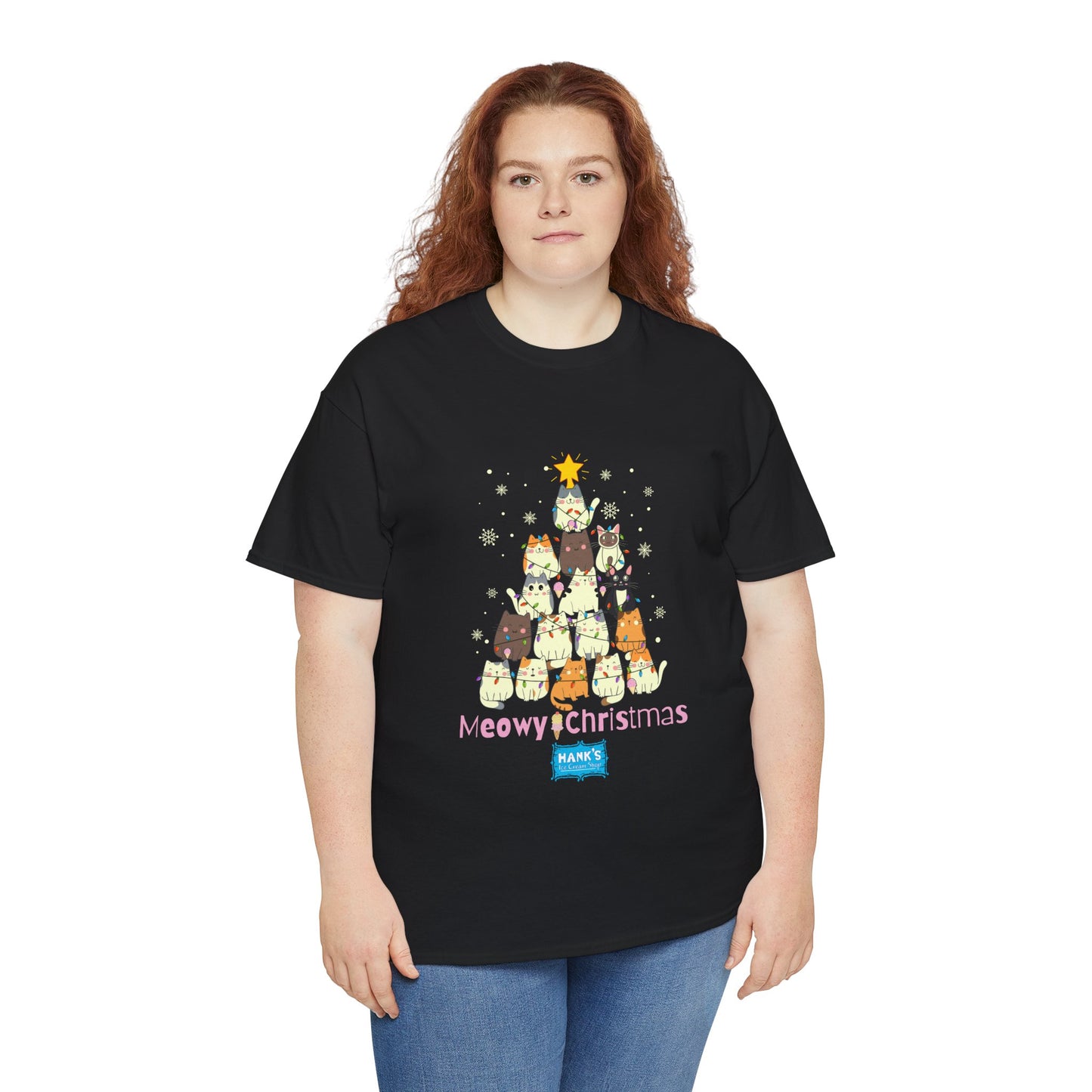 Meowy Christmas. Adult Heavy Cotton Tee