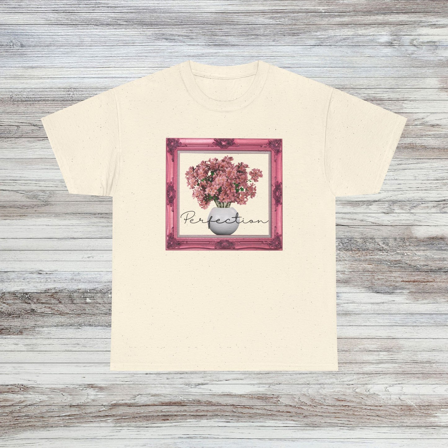 Flower Frame Unisex Heavy Cotton Tee - 'Perfection' Design