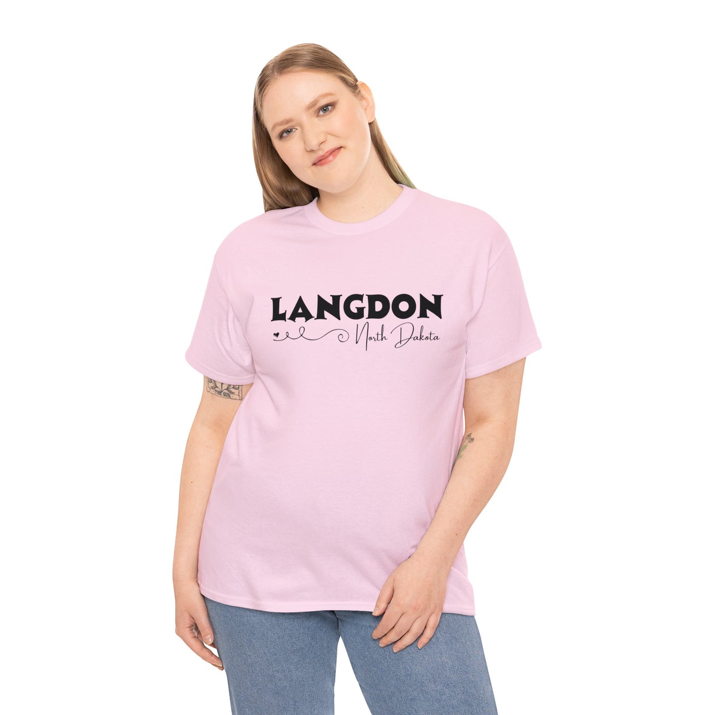 Langdon ND Adult Heavy Cotton Tee