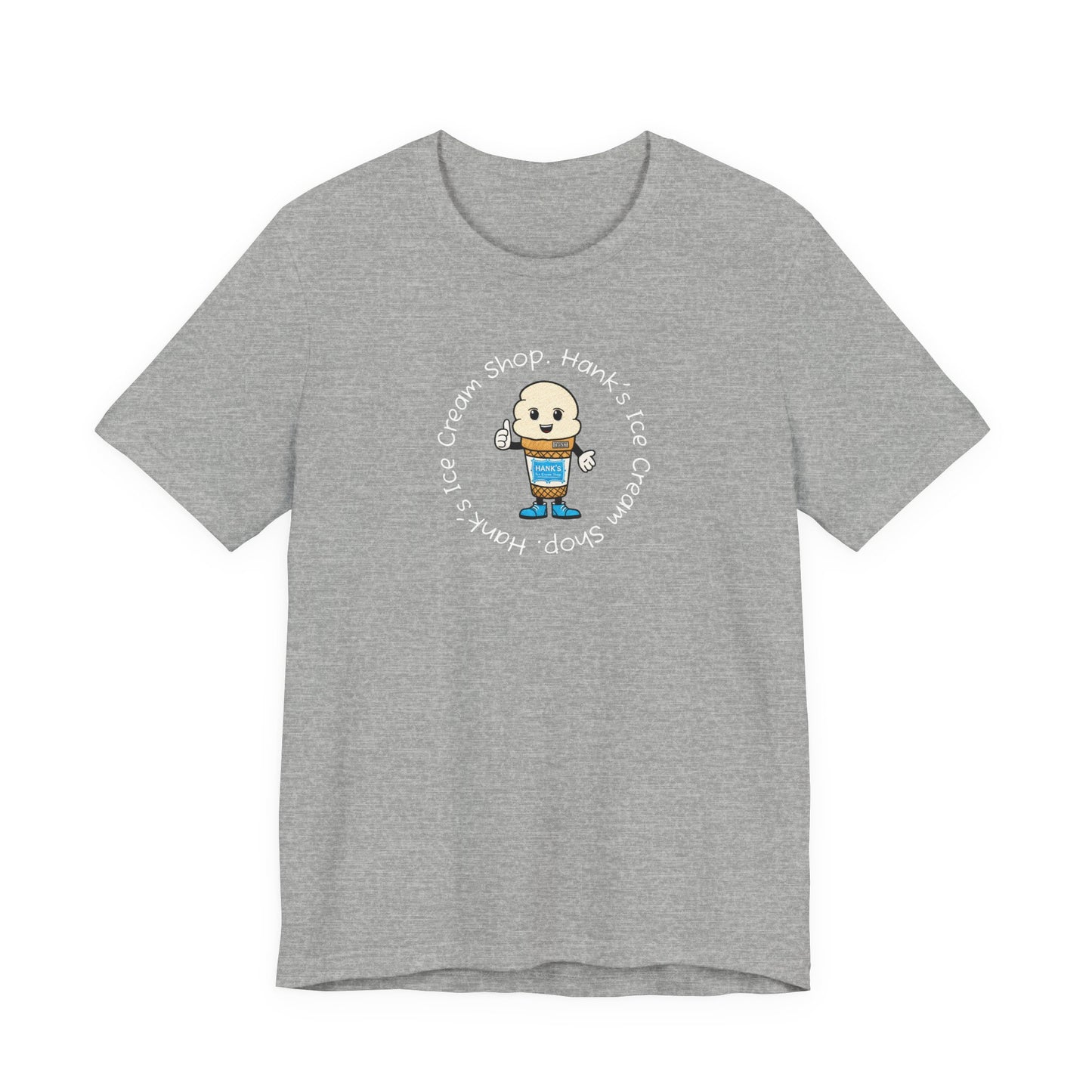 Hank's Ice Cream Shop T-Shirt — Cute Cartoon Scoop Logo Tee
