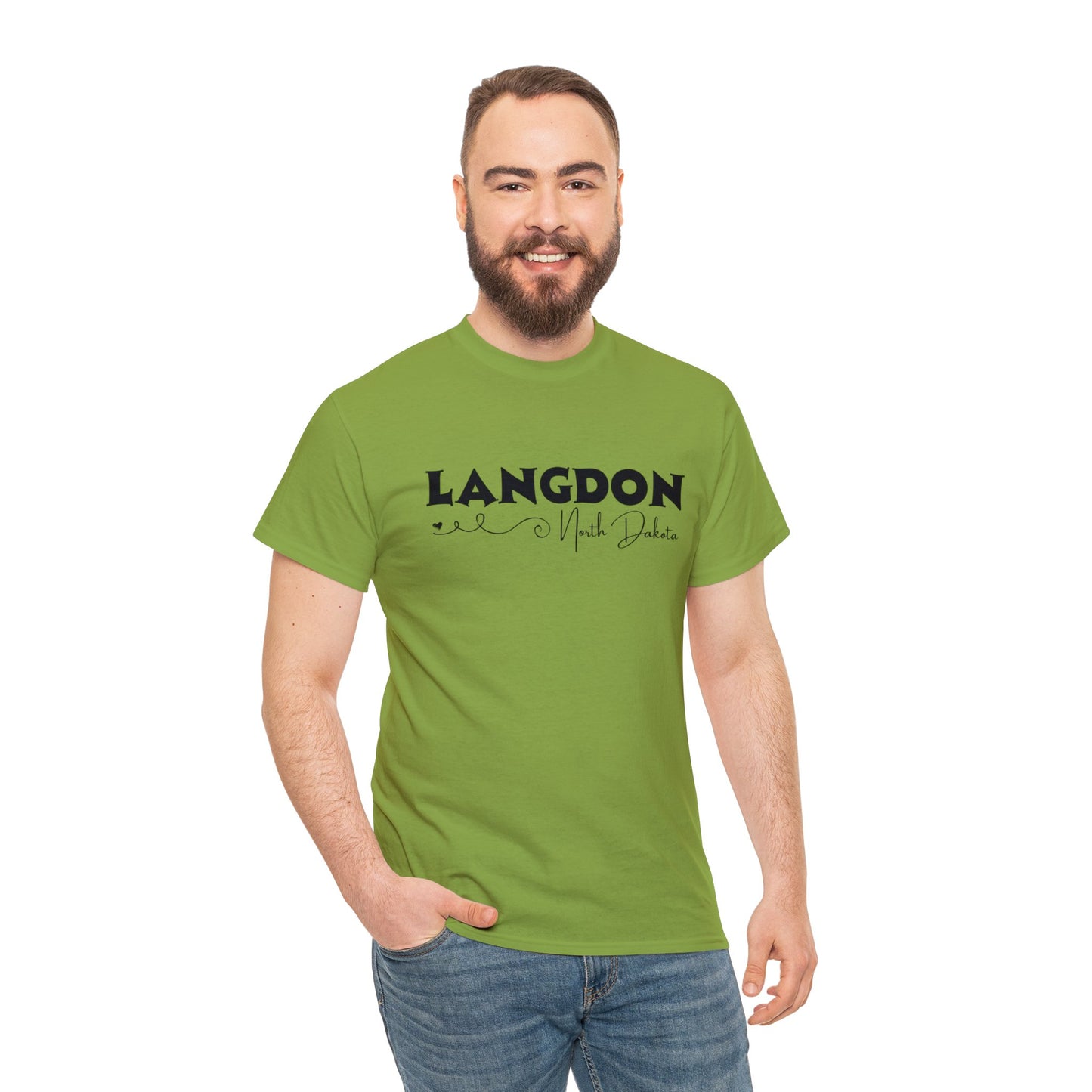 Langdon ND Adult Heavy Cotton Tee