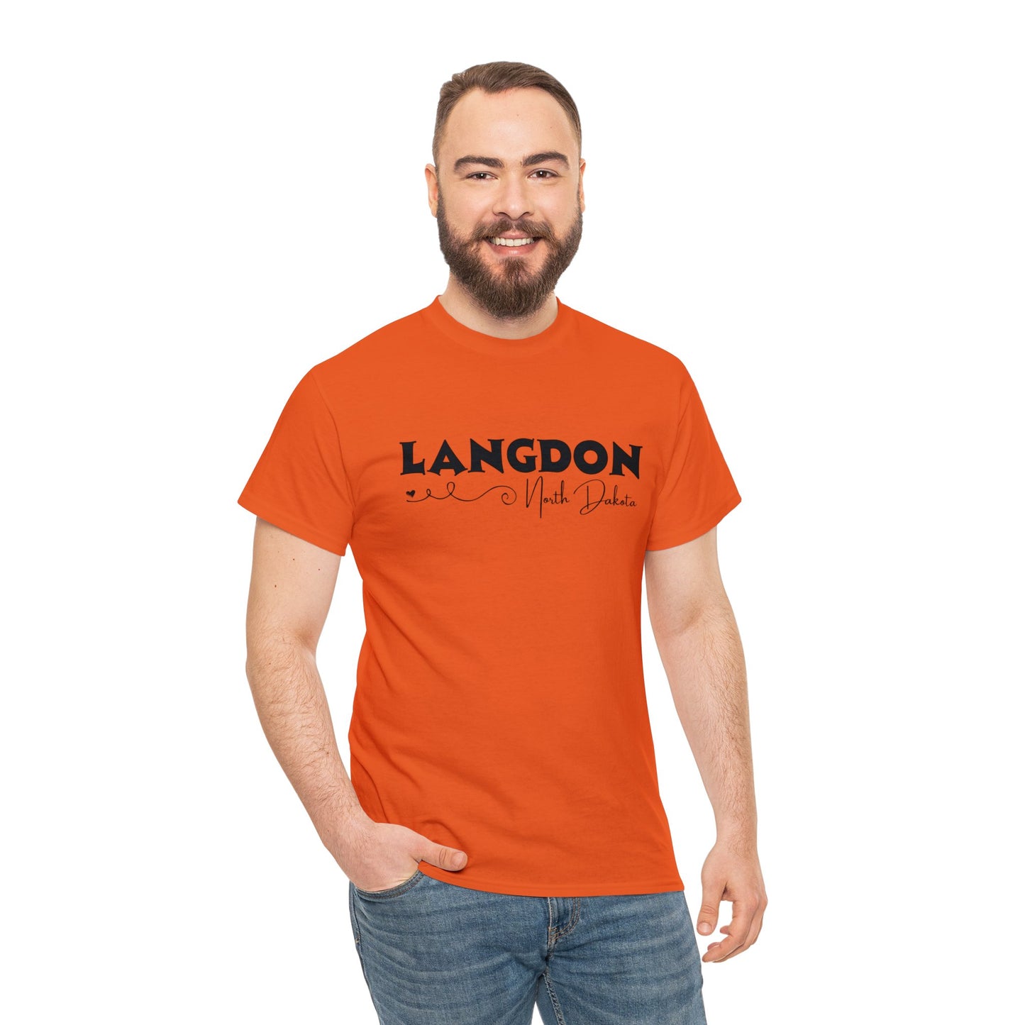 Langdon ND Adult Heavy Cotton Tee