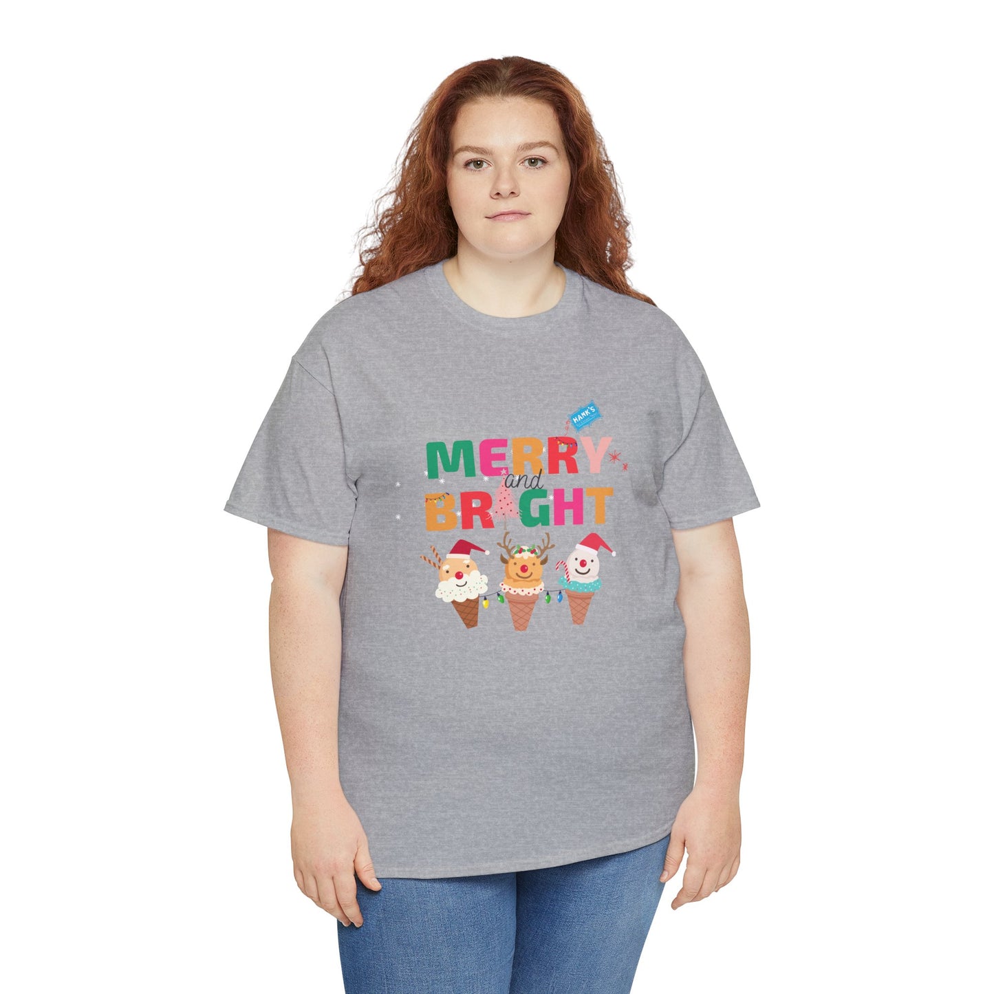 Merry and Bright. Adult Heavy Cotton Tee