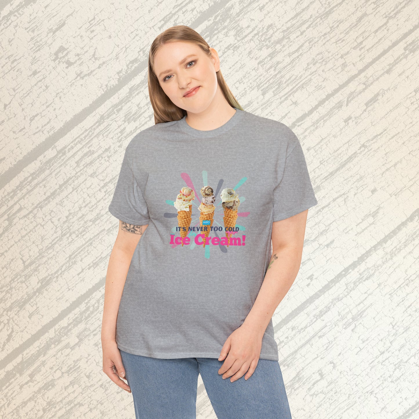 It's never too cold for ice cream. Adult Heavy Cotton Tee