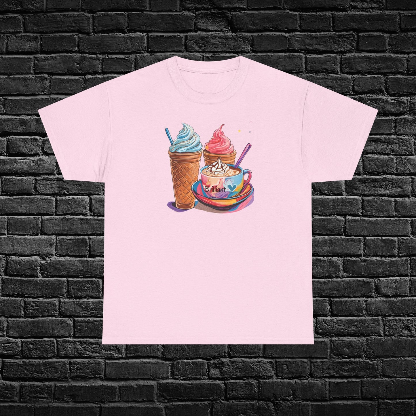 Brilliant Ice Cream Unisex Heavy Cotton Tee - Perfect for Summer Fun