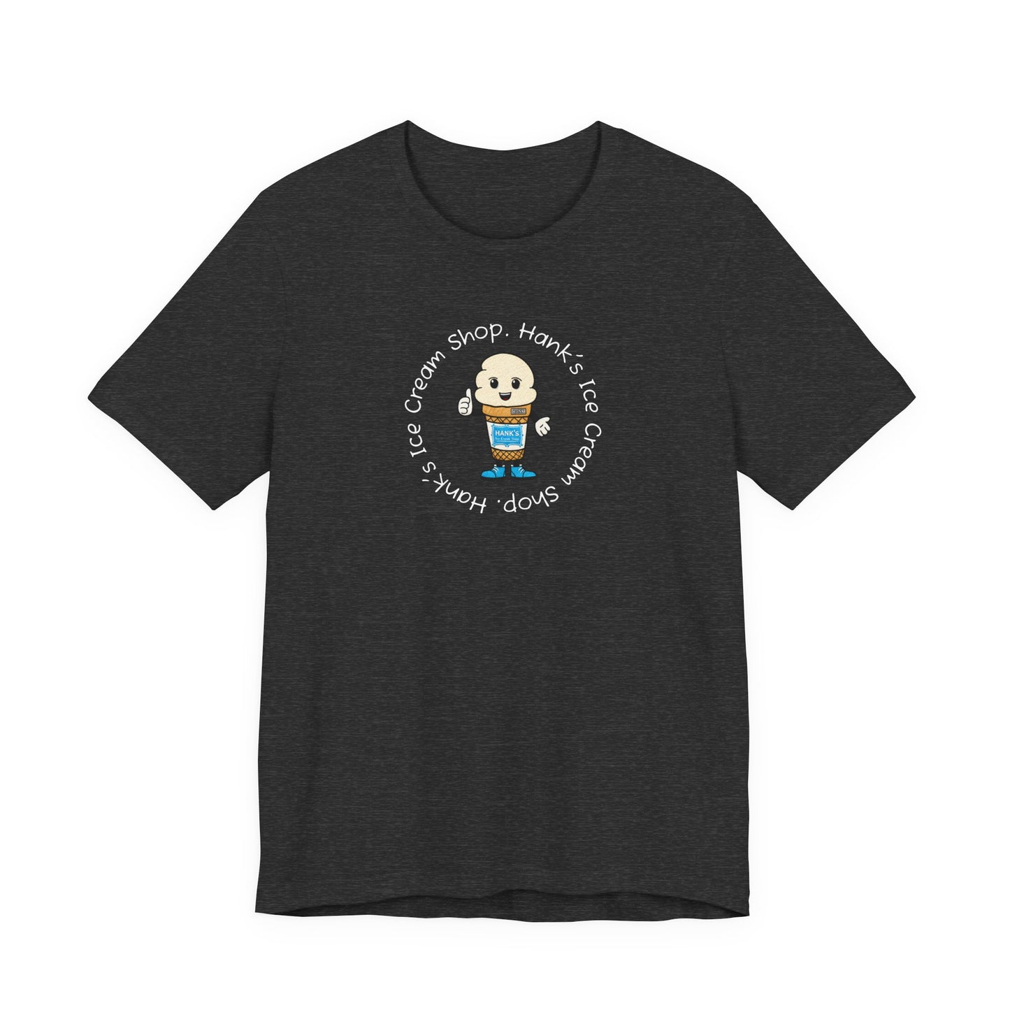 Hank's Ice Cream Shop T-Shirt — Cute Cartoon Scoop Logo Tee