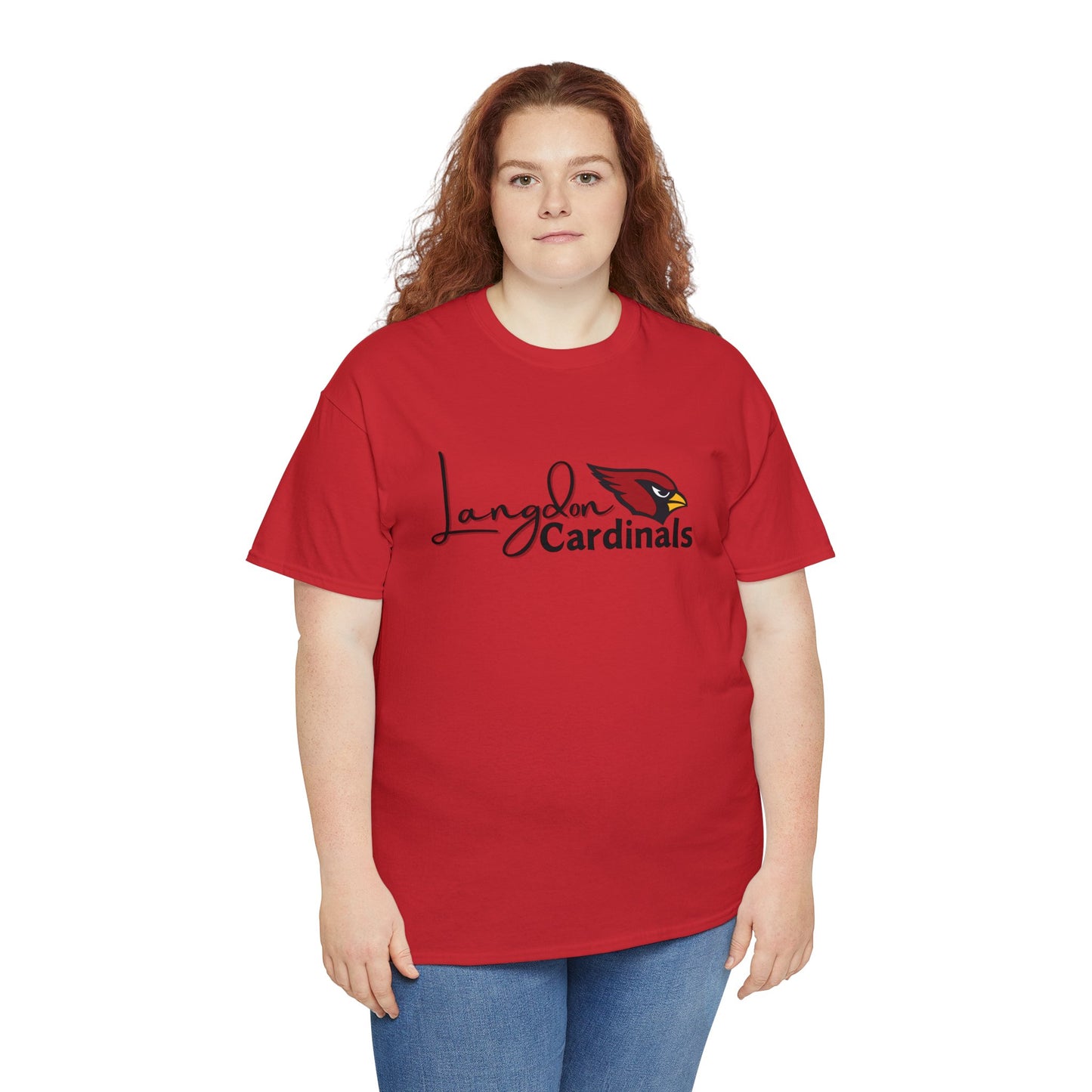 Langdon Cardinal logo2 Heavy Cotton Tee