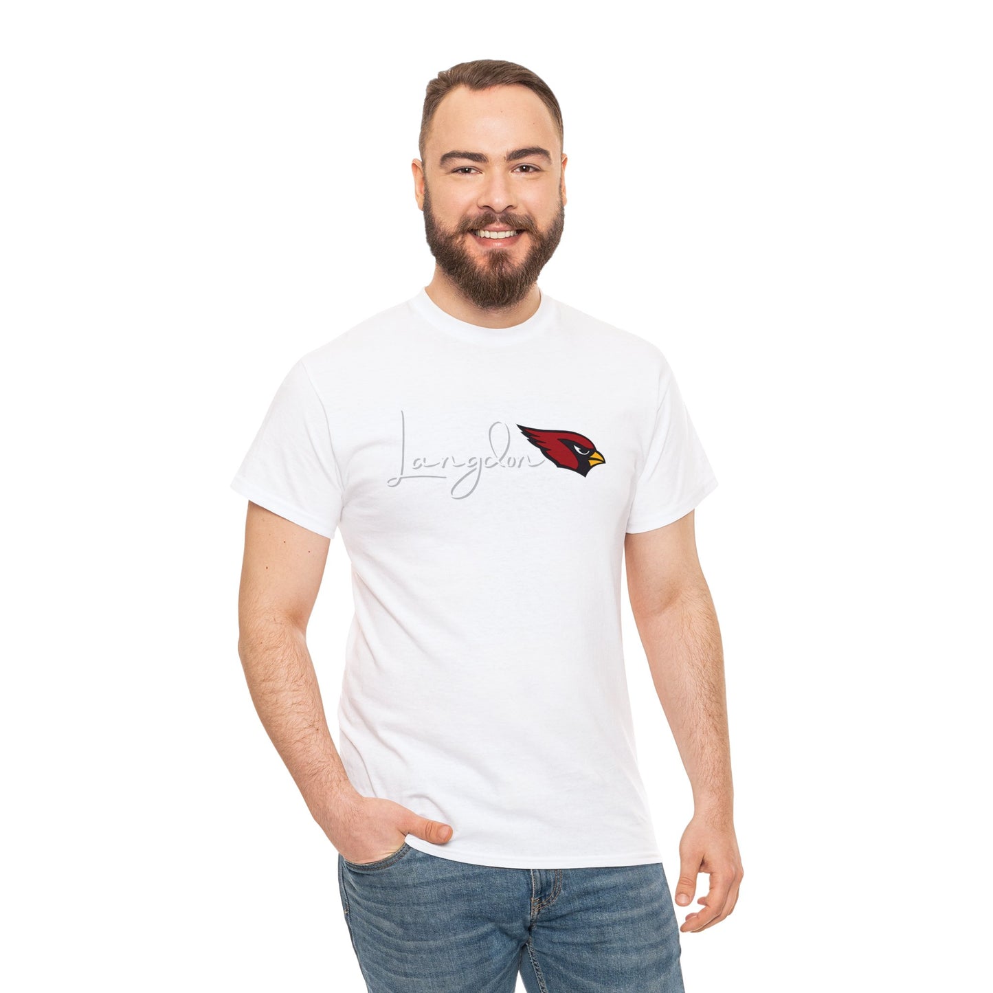 Langdon White Logo2 adult Heavy Cotton Tee