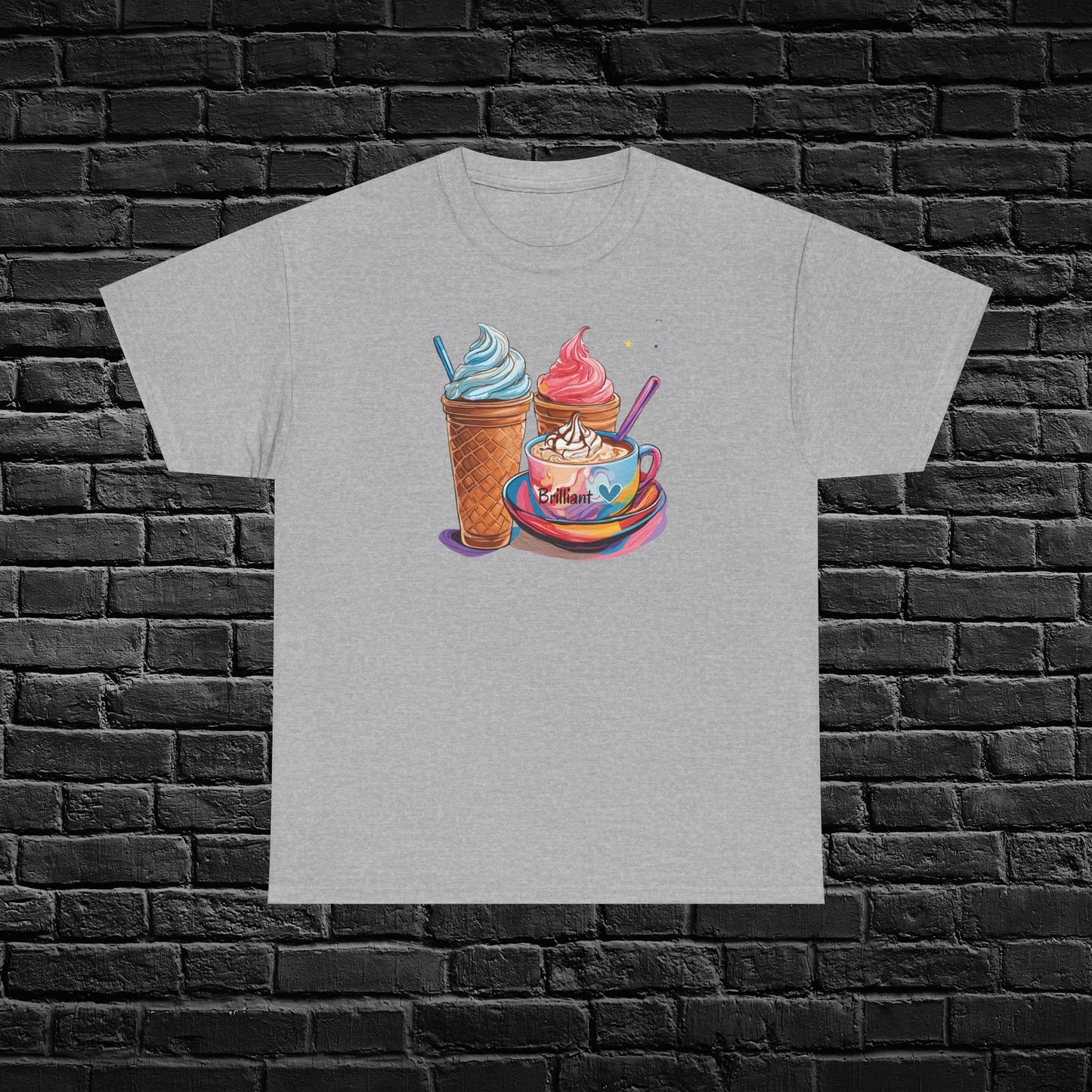 Brilliant Ice Cream Unisex Heavy Cotton Tee - Perfect for Summer Fun