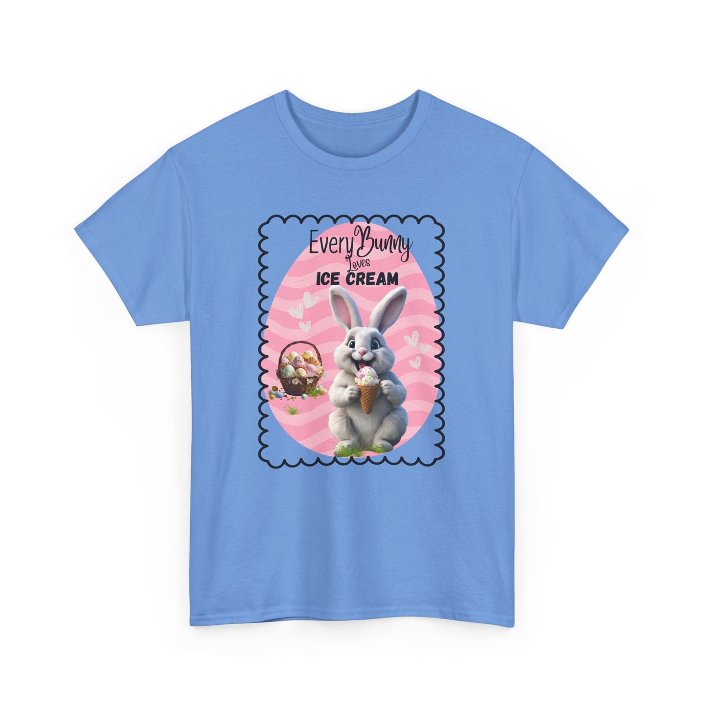 Every Bunny Loves Ice Cream Unisex Heavy Cotton Tee - Cute Easter Shirt