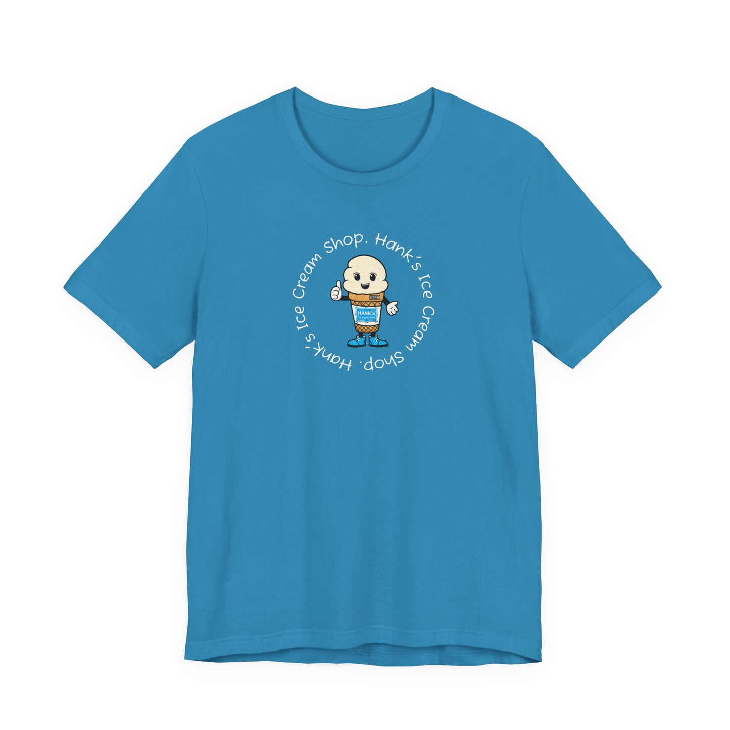 Hank's Ice Cream Shop T-Shirt — Cute Cartoon Scoop Logo Tee