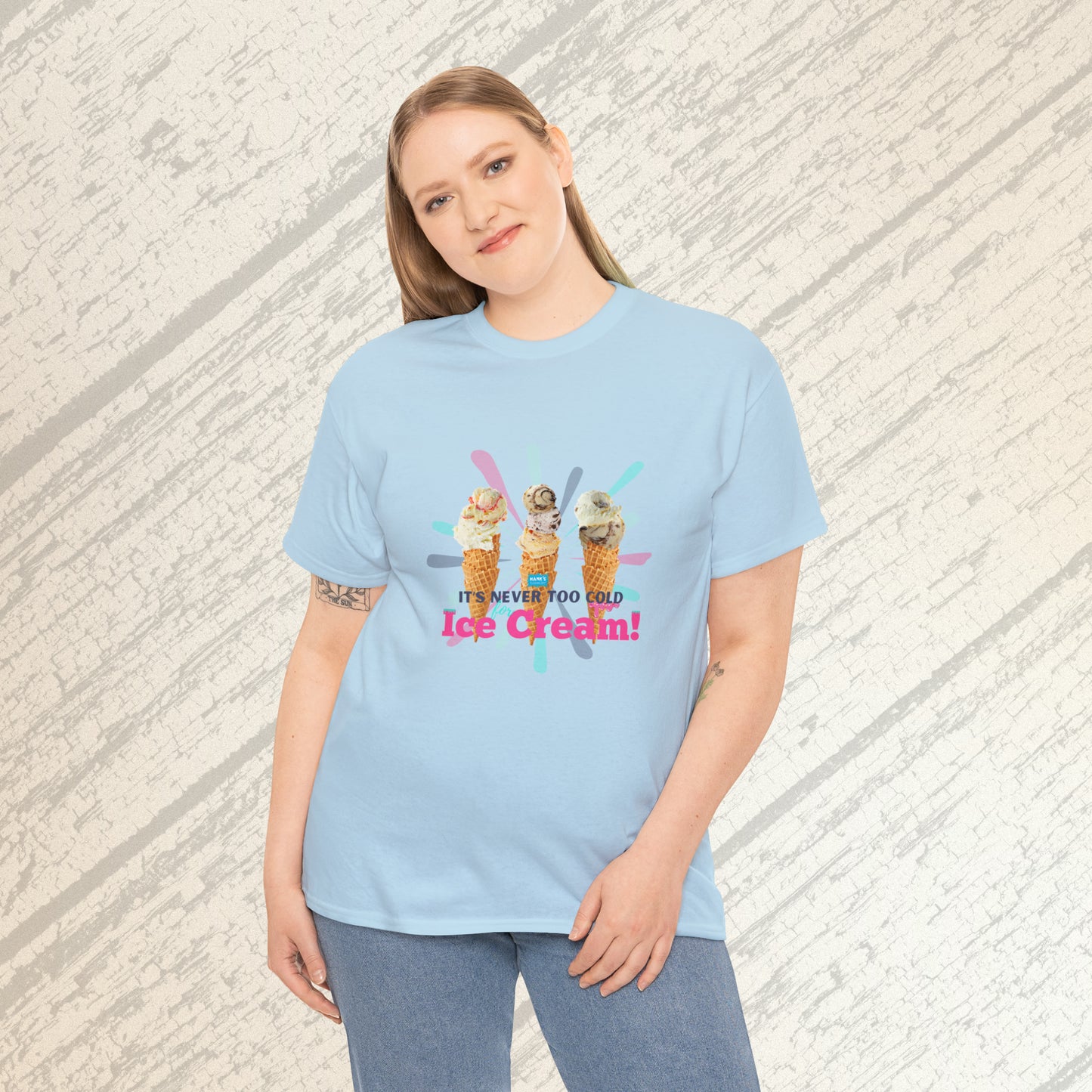 It's never too cold for ice cream. Adult Heavy Cotton Tee