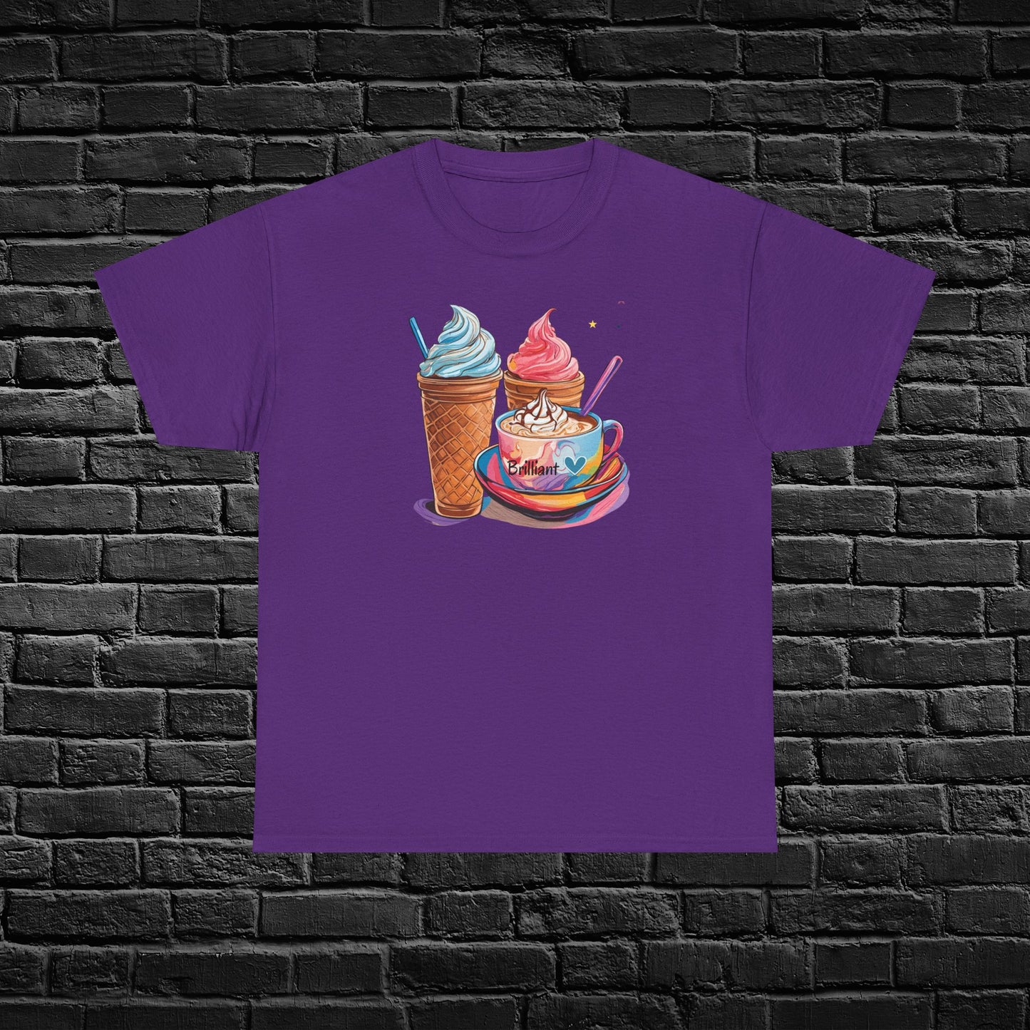 Brilliant Ice Cream Unisex Heavy Cotton Tee - Perfect for Summer Fun