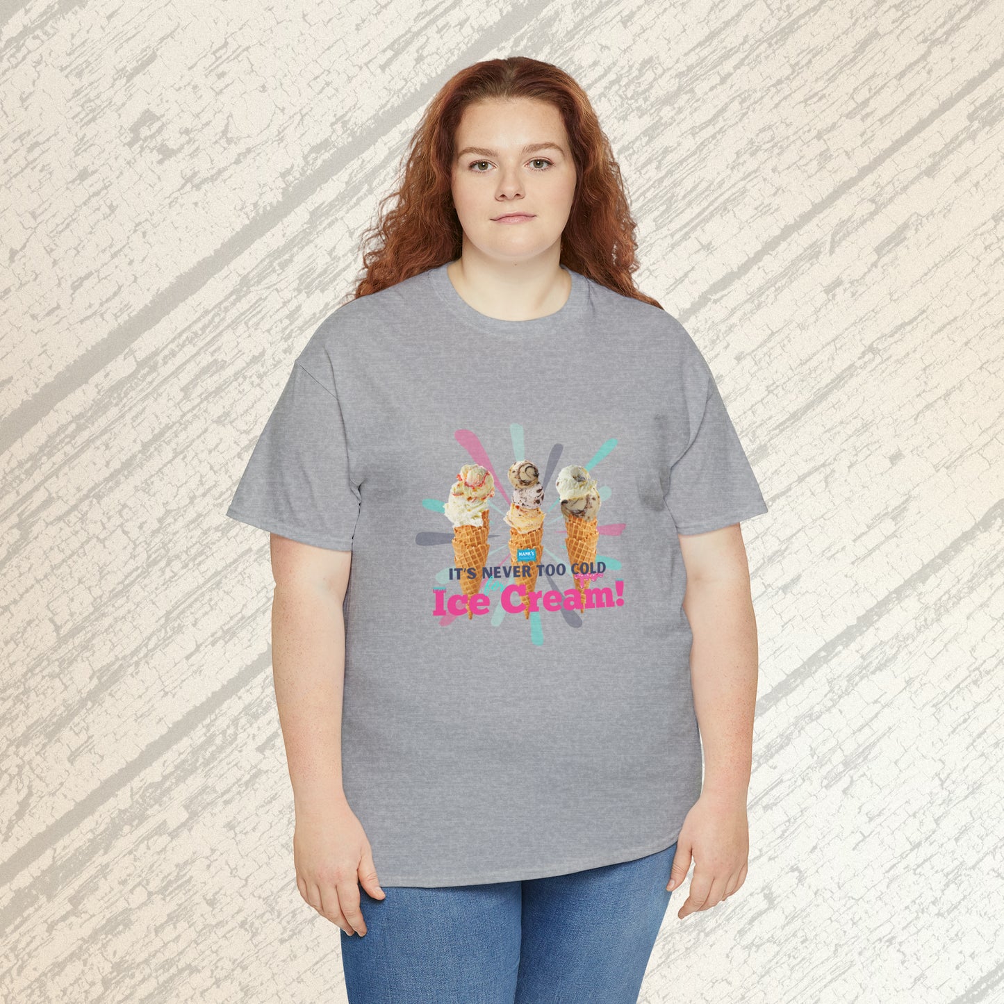 It's never too cold for ice cream. Adult Heavy Cotton Tee