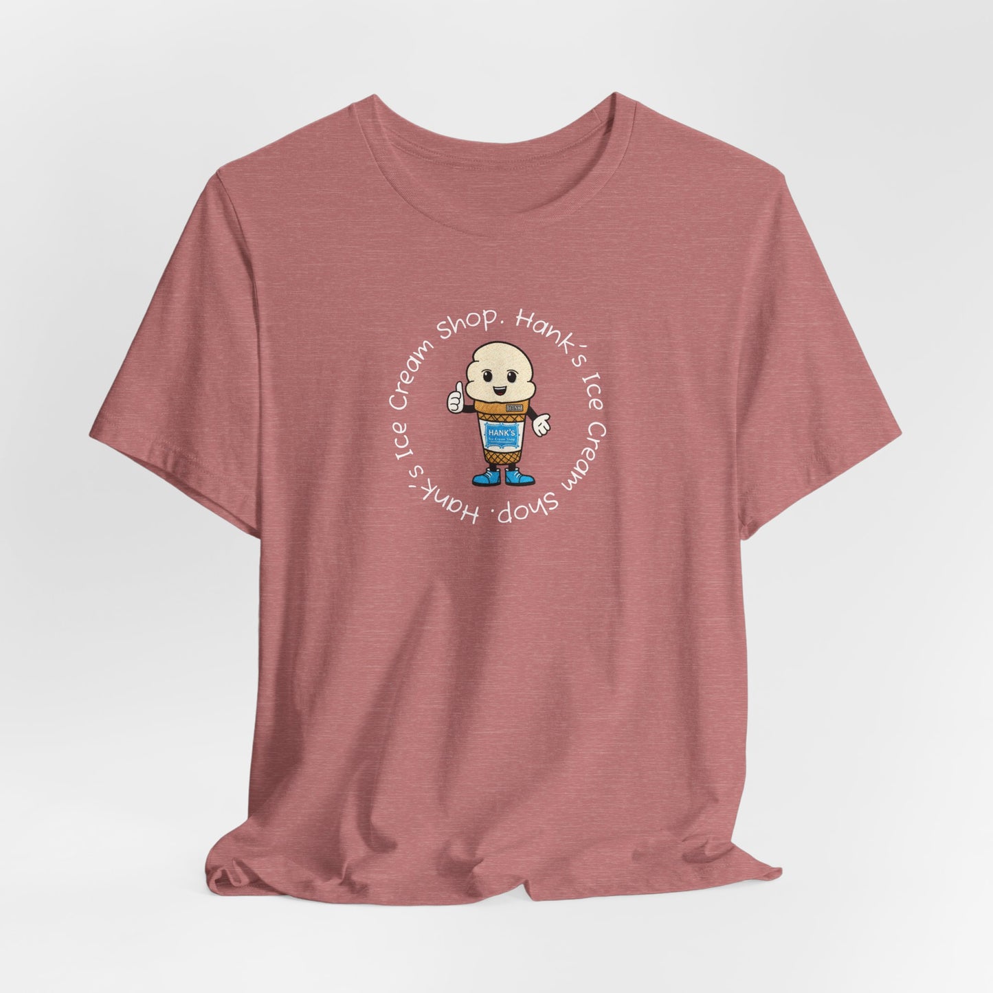 Hank's Ice Cream Shop T-Shirt — Cute Cartoon Scoop Logo Tee