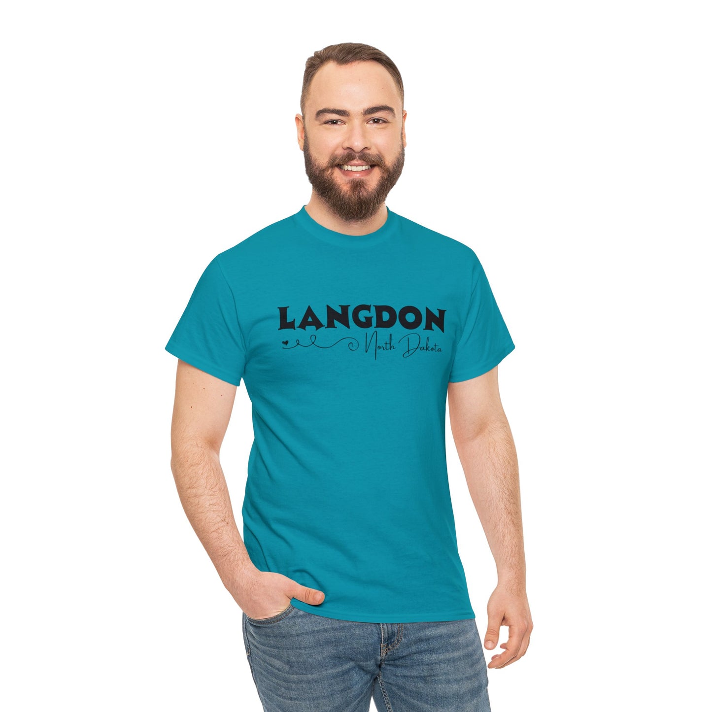 Langdon ND Adult Heavy Cotton Tee