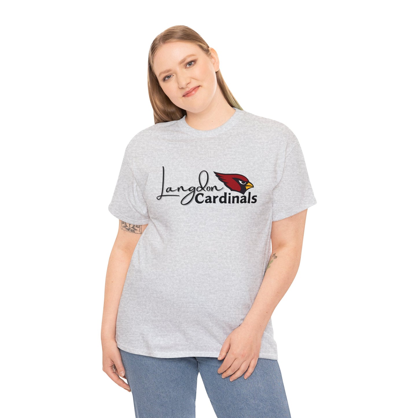 Langdon Cardinal logo2 Heavy Cotton Tee