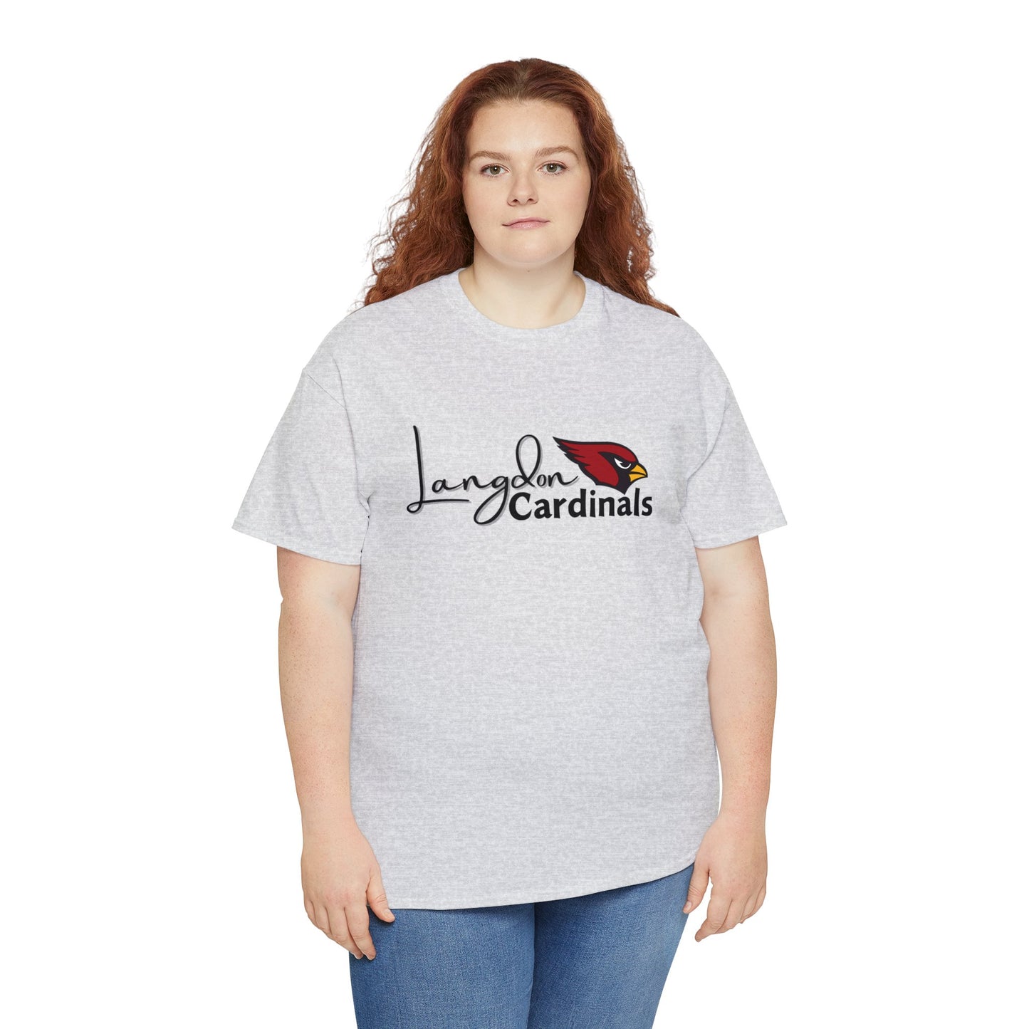 Langdon Cardinal logo2 Heavy Cotton Tee