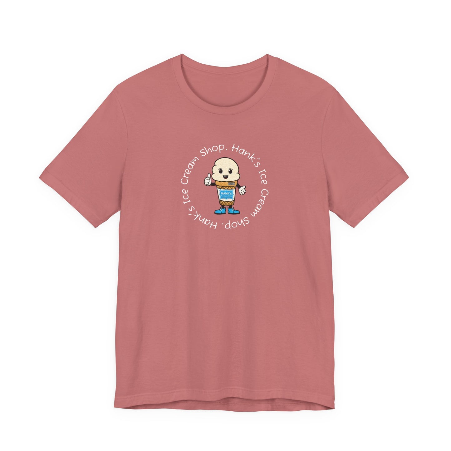 Hank's Ice Cream Shop T-Shirt — Cute Cartoon Scoop Logo Tee