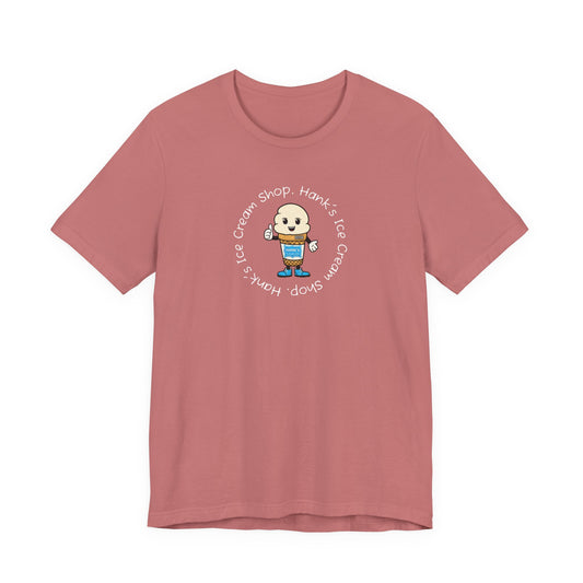 Hank's Ice Cream Shop T-Shirt — Cute Cartoon Scoop Logo Tee