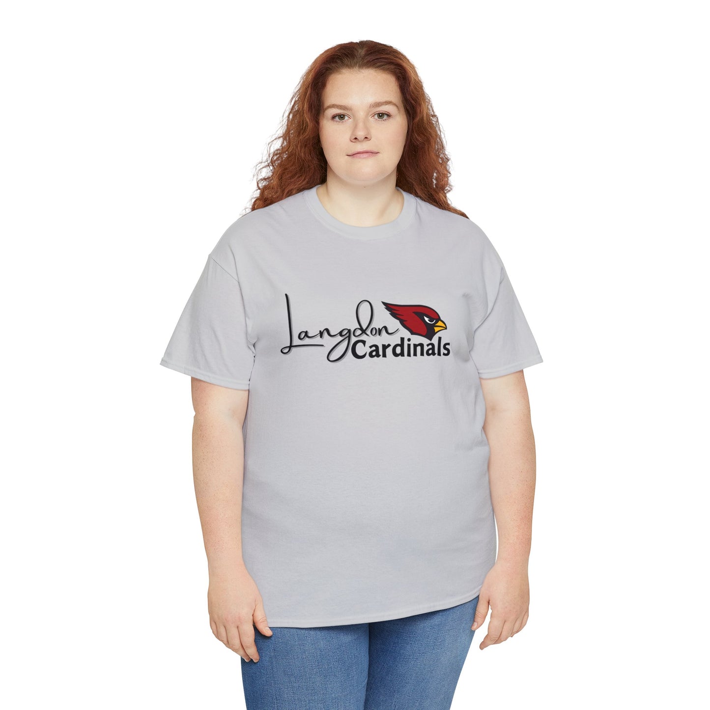 Langdon Cardinal logo2 Heavy Cotton Tee