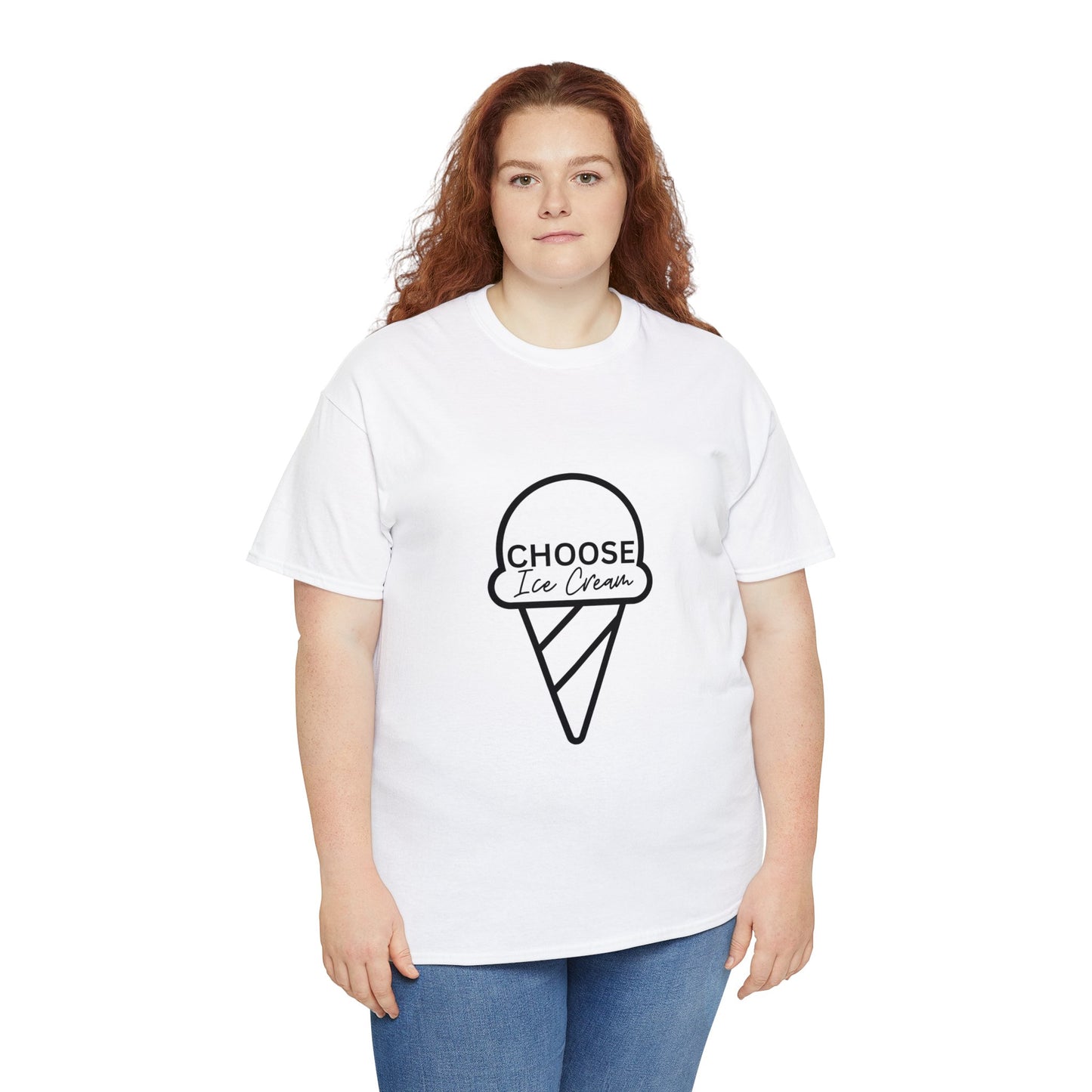 Choose Ice Cream. Adult Heavy Cotton Tee