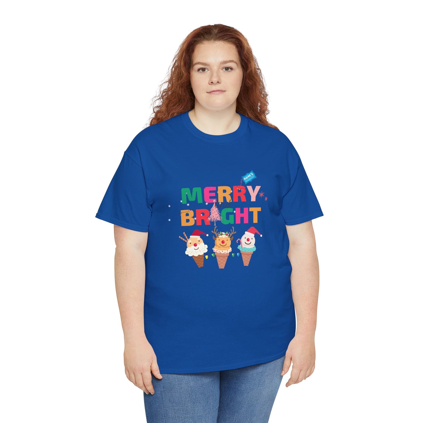 Merry and Bright. Adult Heavy Cotton Tee