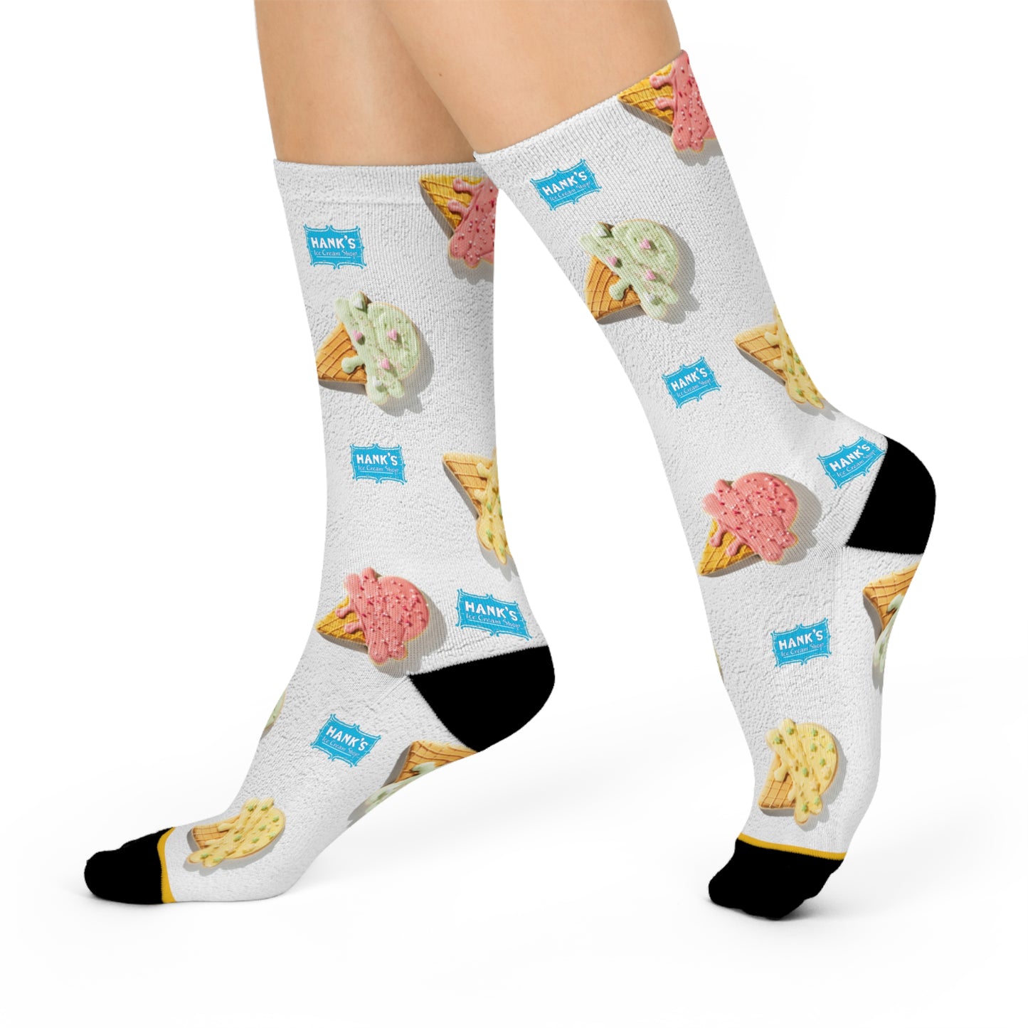 Hank’s white ice cream Cushioned Crew Socks