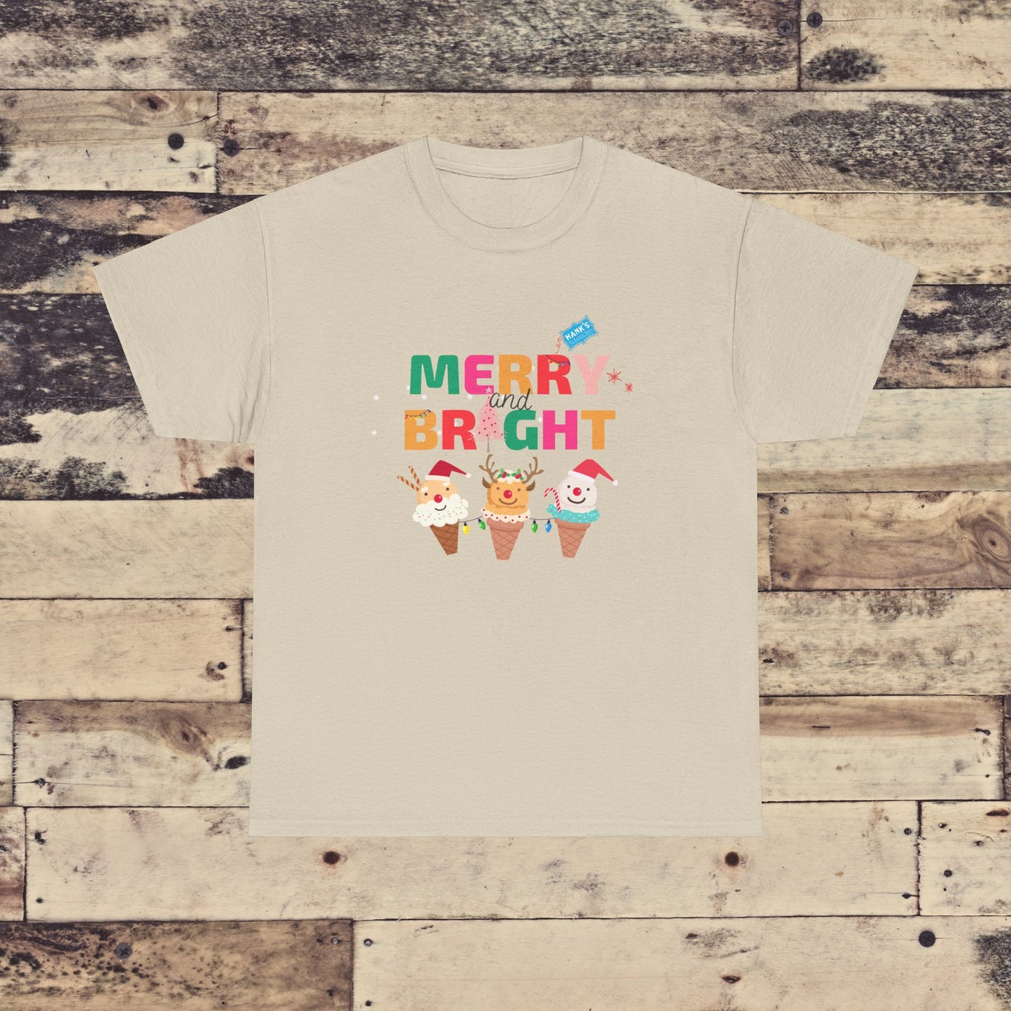 Merry and Bright. Adult Heavy Cotton Tee