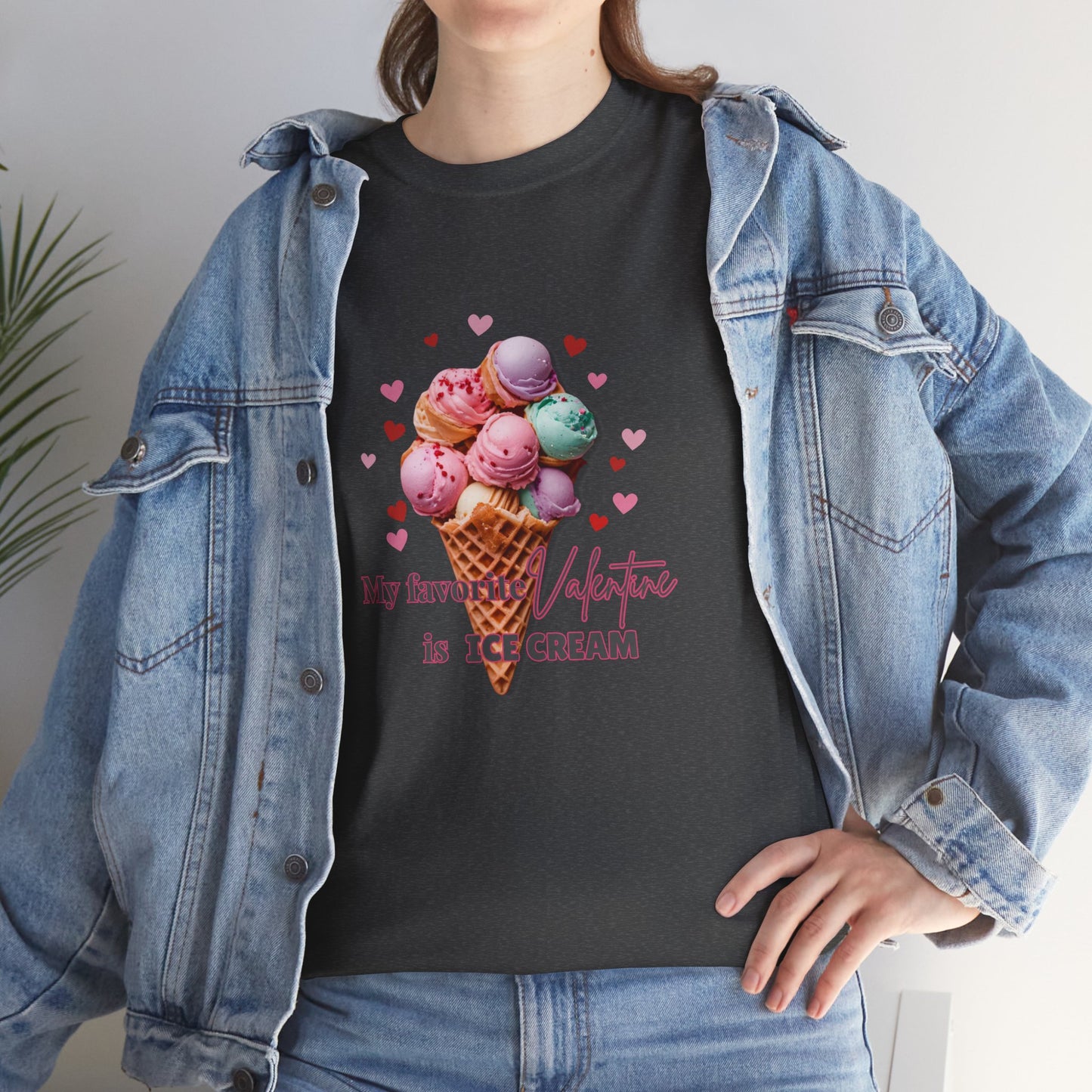My Favorite Valentine is Ice Cream, Cotton T-shirt