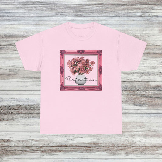 Flower Frame Unisex Heavy Cotton Tee - 'Perfection' Design