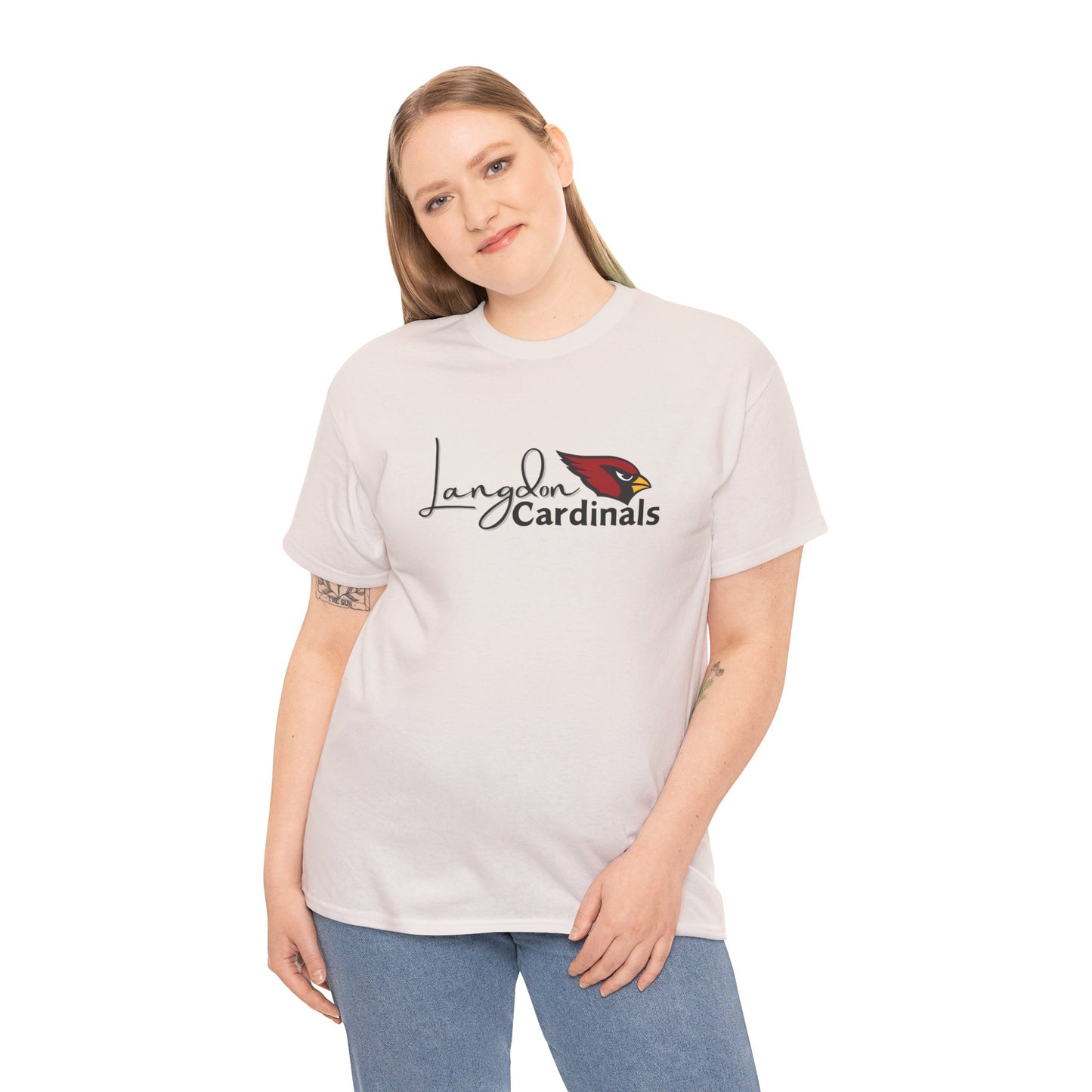 Langdon Cardinal Logo Adult Heavy Cotton Tee