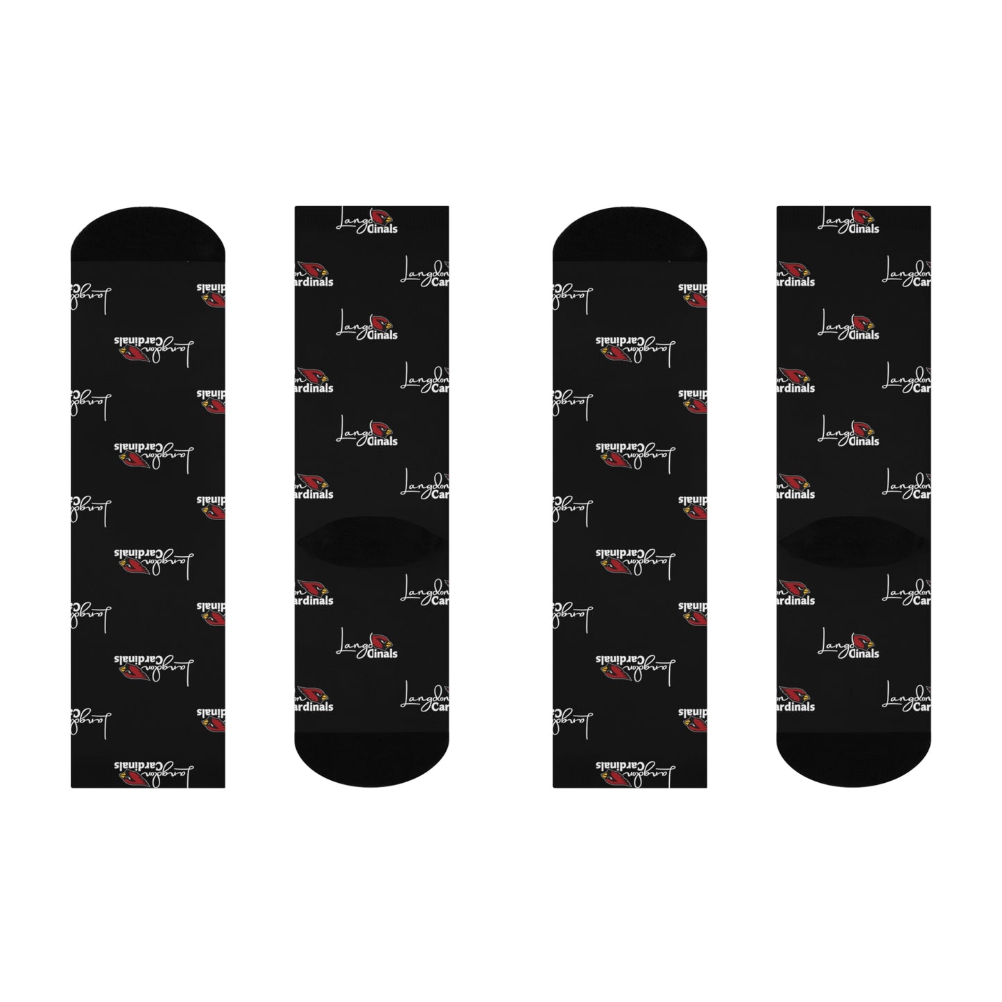 Langdon Cardinal White Logo Cushioned Crew Socks