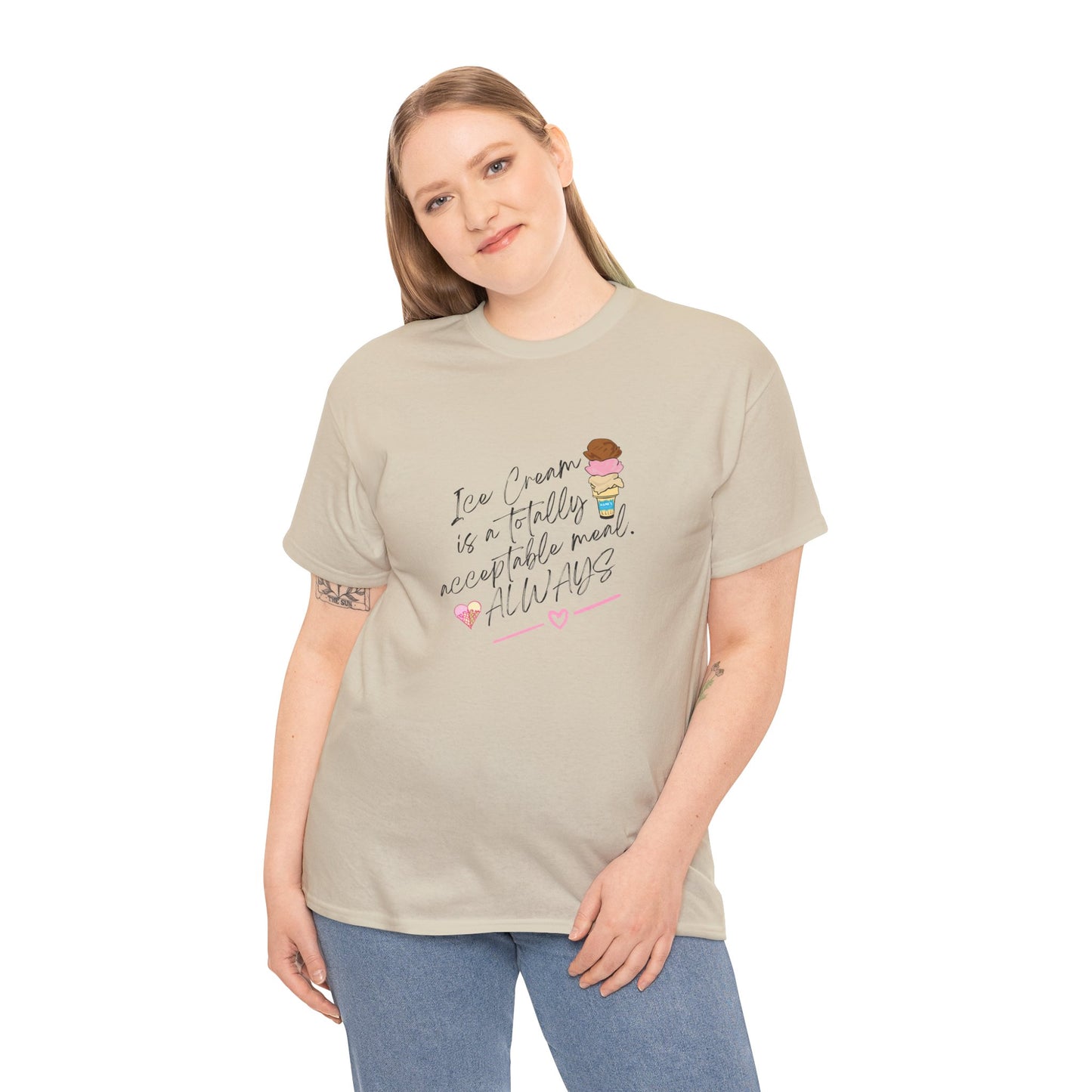 Ice cream is a totally acceptable meal. Adult Heavy Cotton Tee