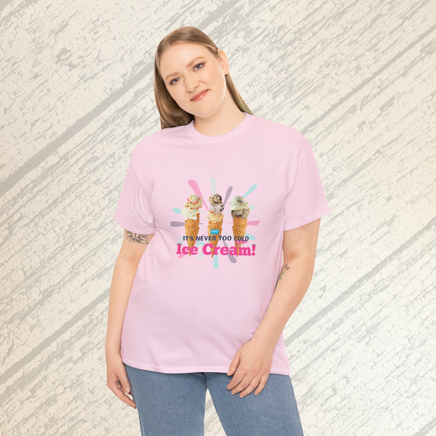 It's never too cold for ice cream. Adult Heavy Cotton Tee