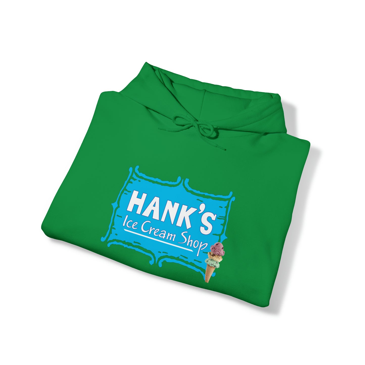 Hank's Hoodie logo with cone. Adult Heavy Blend™ Hooded Sweatshirt