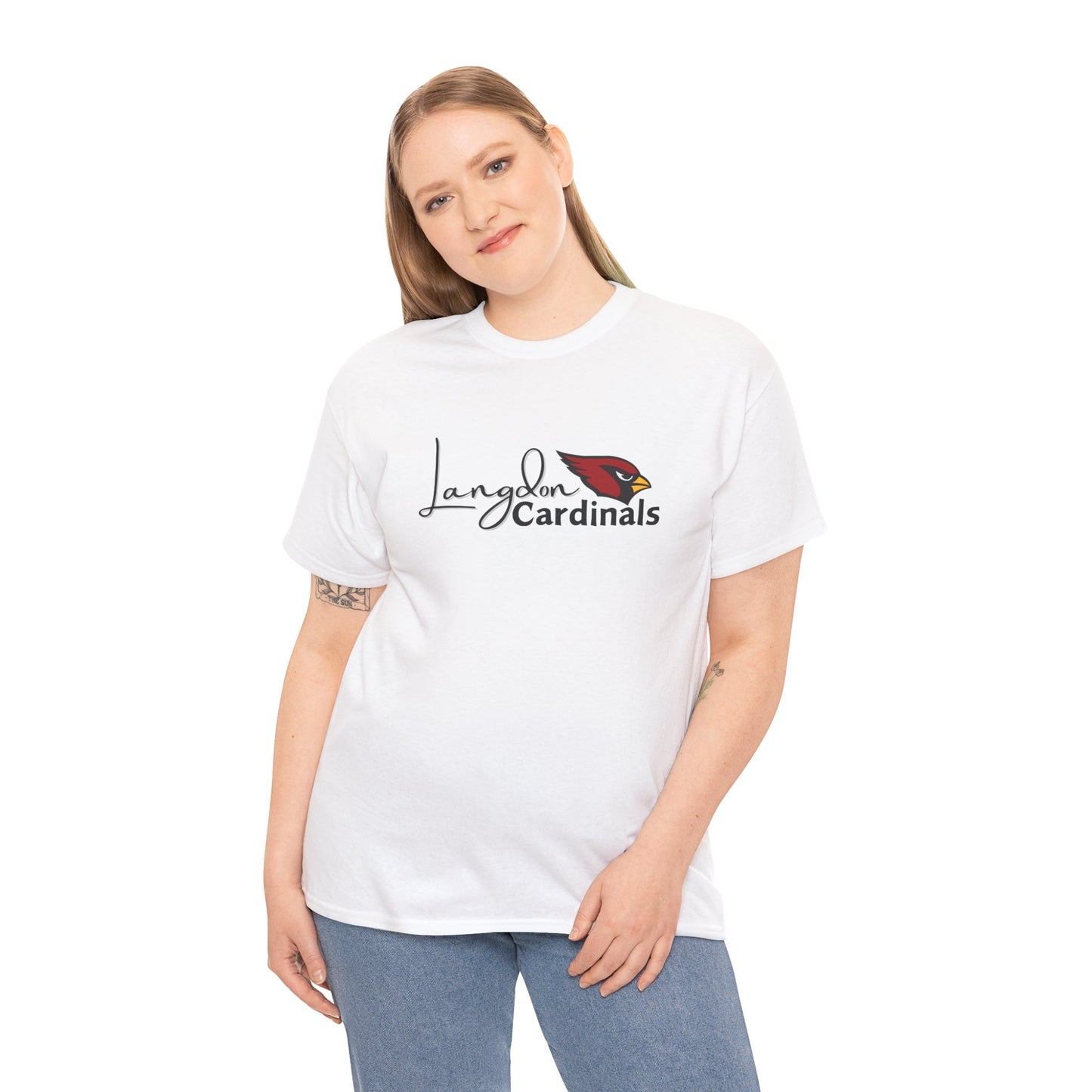 Langdon Cardinal Logo Adult Heavy Cotton Tee