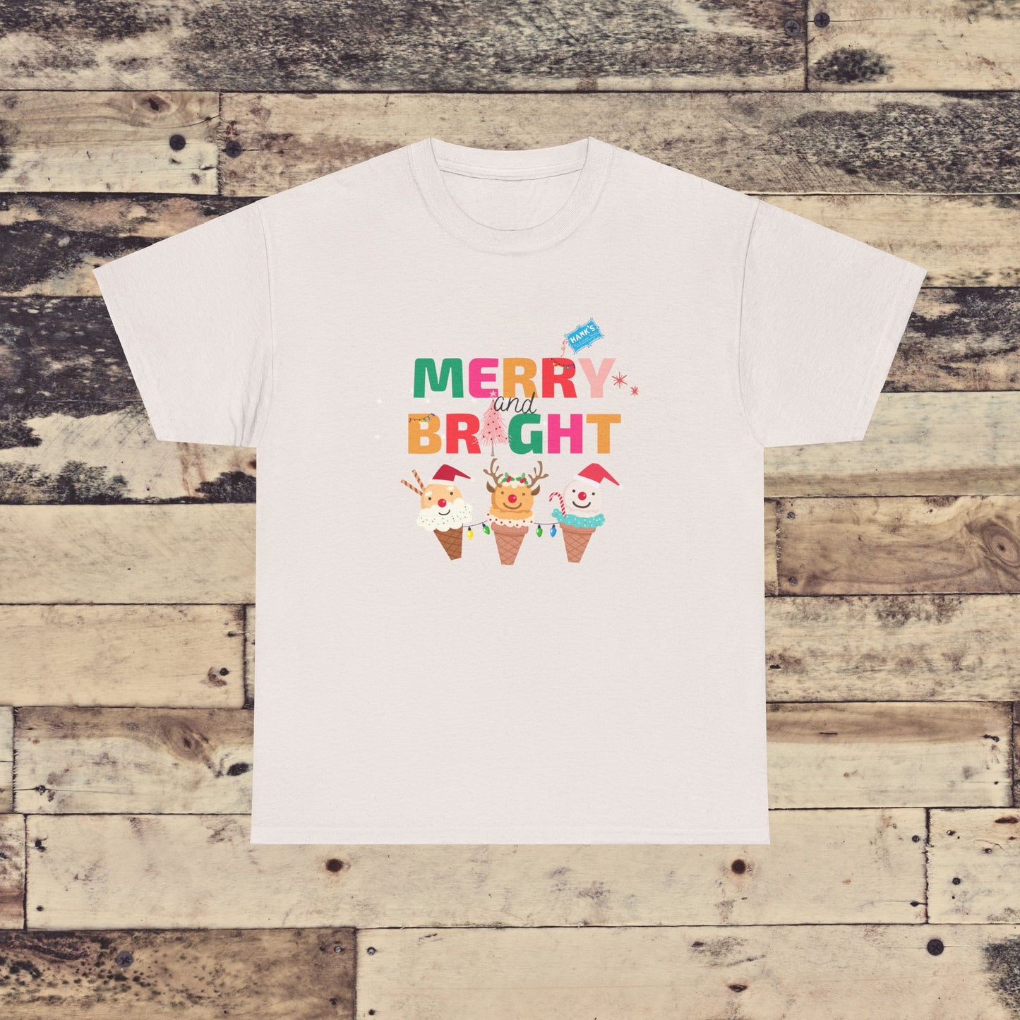 Merry and Bright. Adult Heavy Cotton Tee