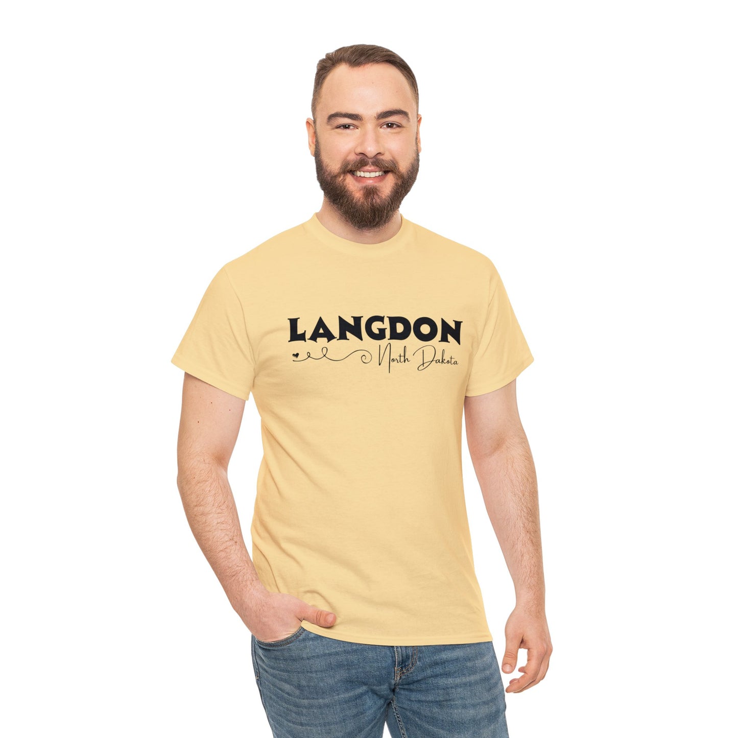 Langdon ND Adult Heavy Cotton Tee