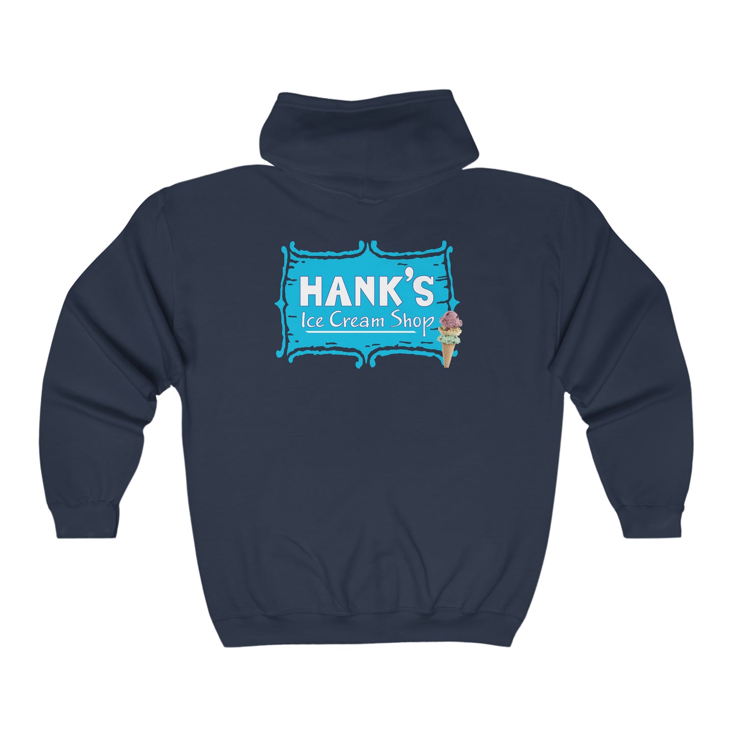 Hank's logo. Adult Heavy Blend™ Full Zip Hooded Sweatshirt