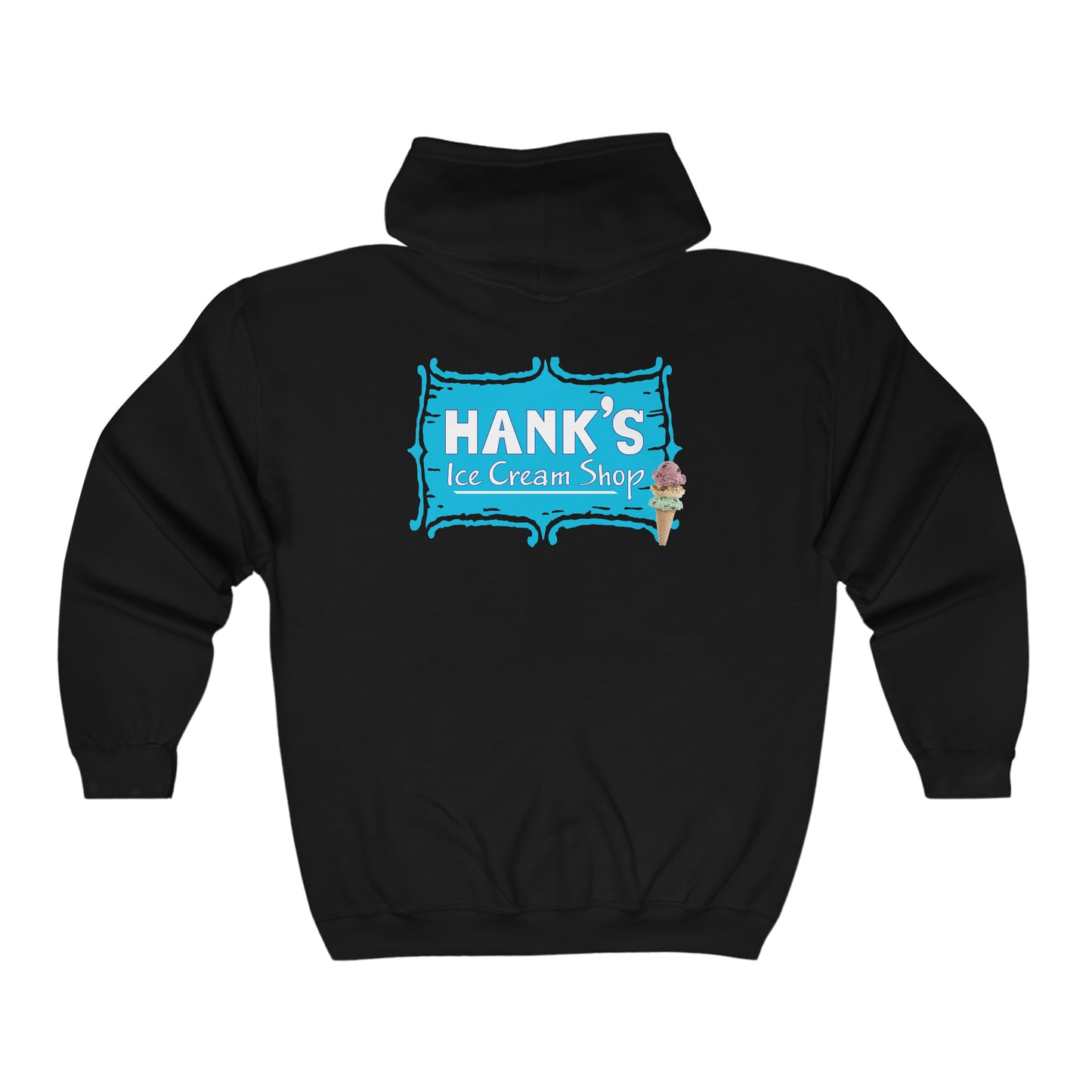 Hank's logo. Adult Heavy Blend™ Full Zip Hooded Sweatshirt