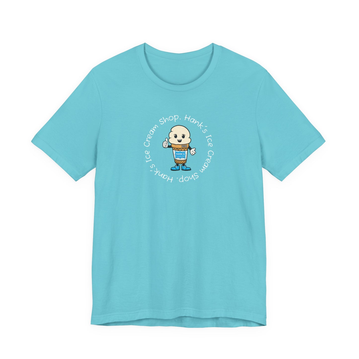 Hank's Ice Cream Shop T-Shirt — Cute Cartoon Scoop Logo Tee