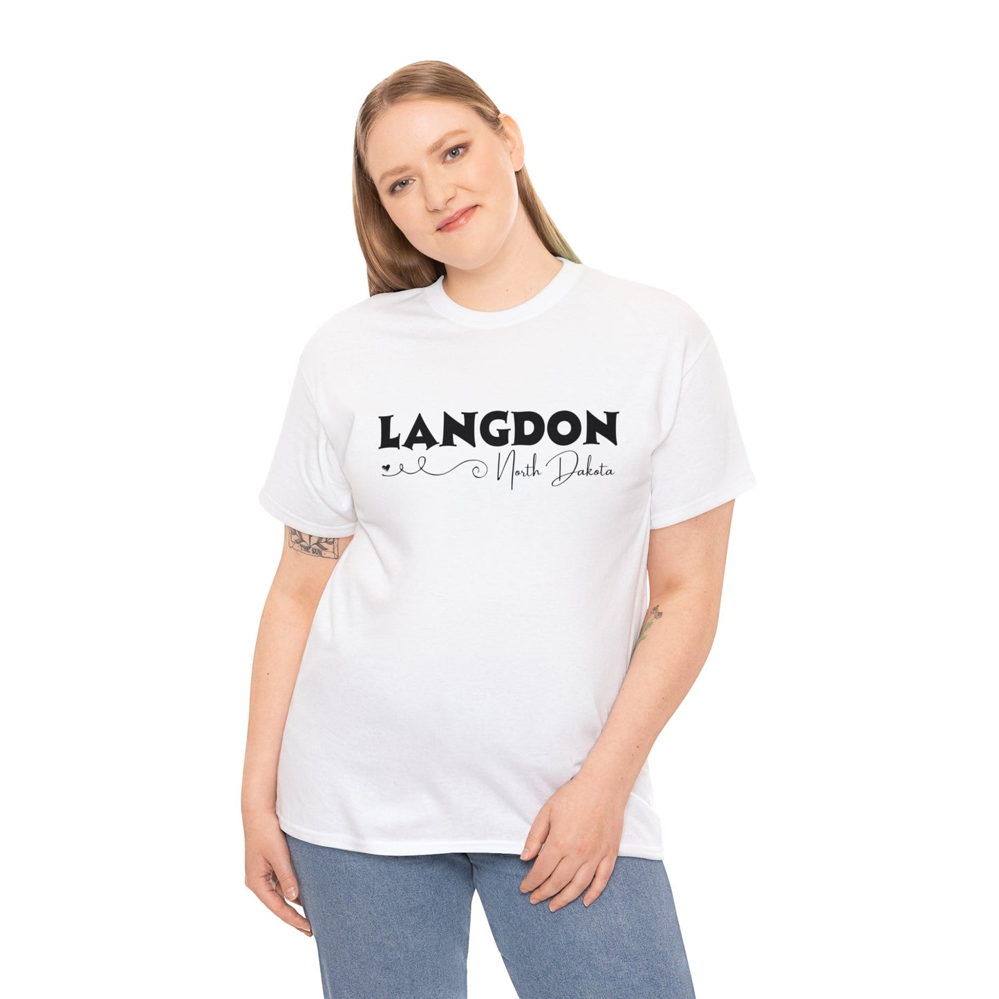 Langdon ND Adult Heavy Cotton Tee