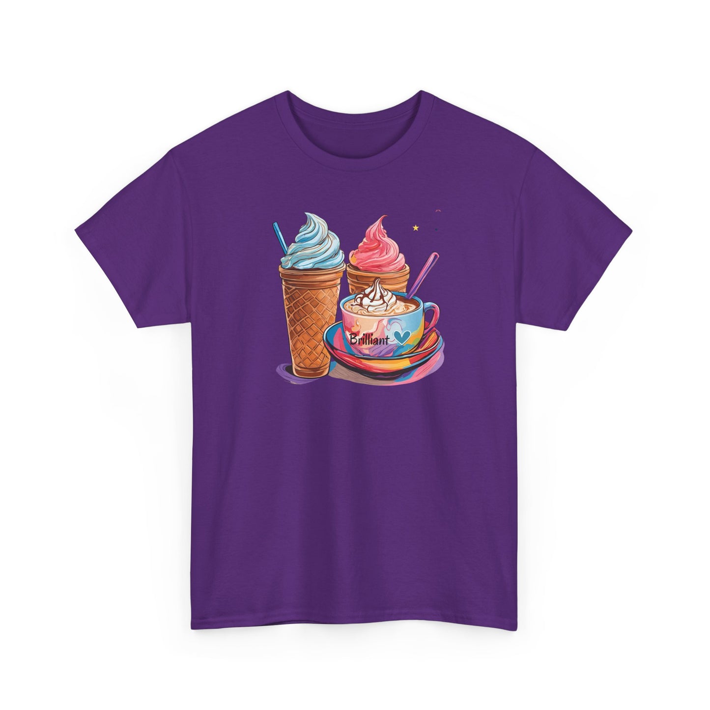 Brilliant Ice Cream Unisex Heavy Cotton Tee - Perfect for Summer Fun