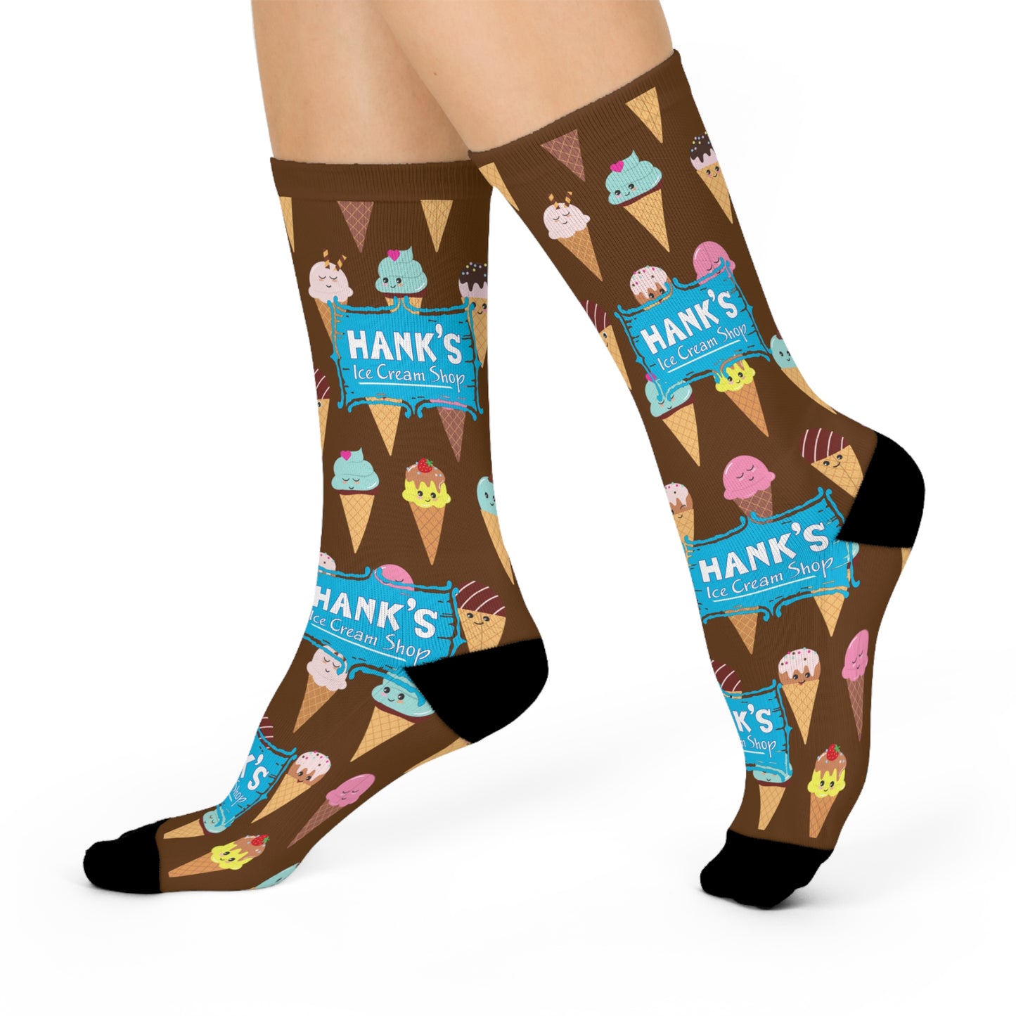 Hank's Ice Cream. Cushioned Crew Socks