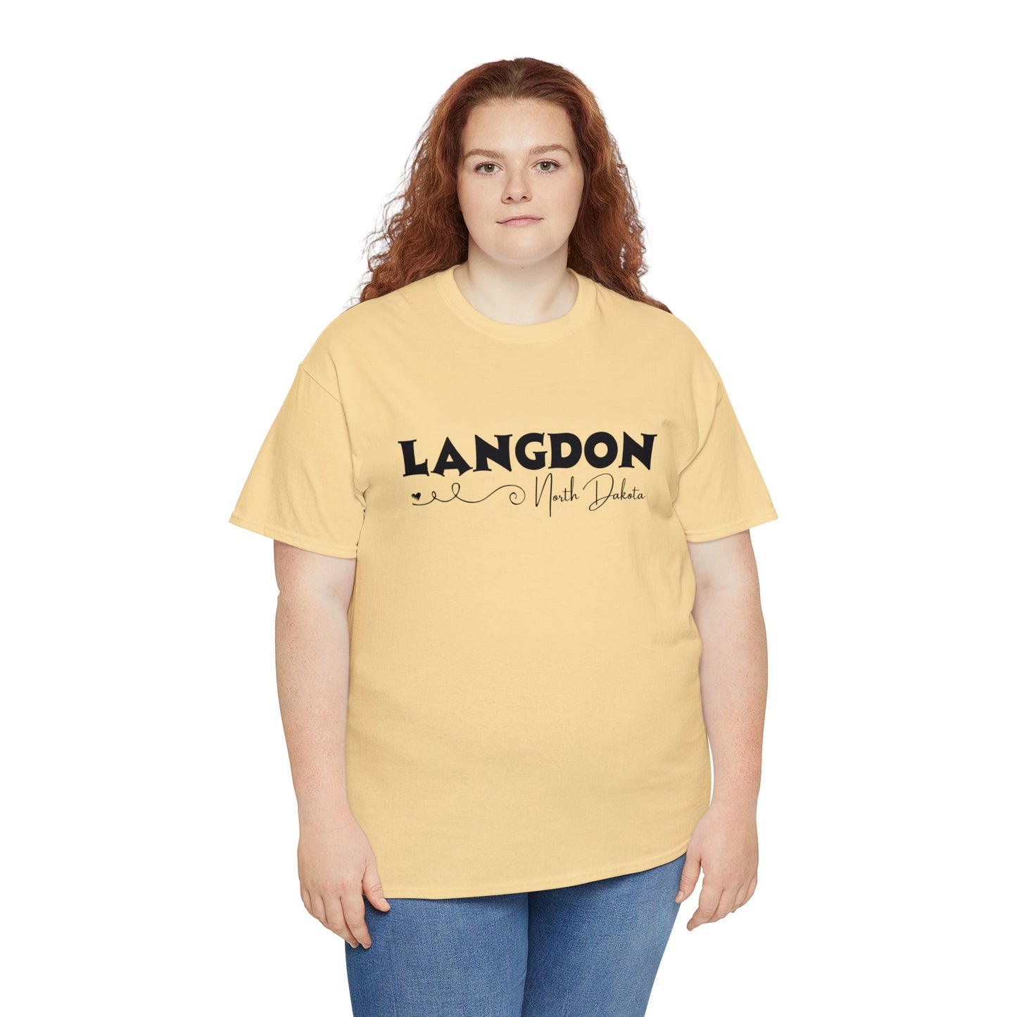 Langdon ND Adult Heavy Cotton Tee