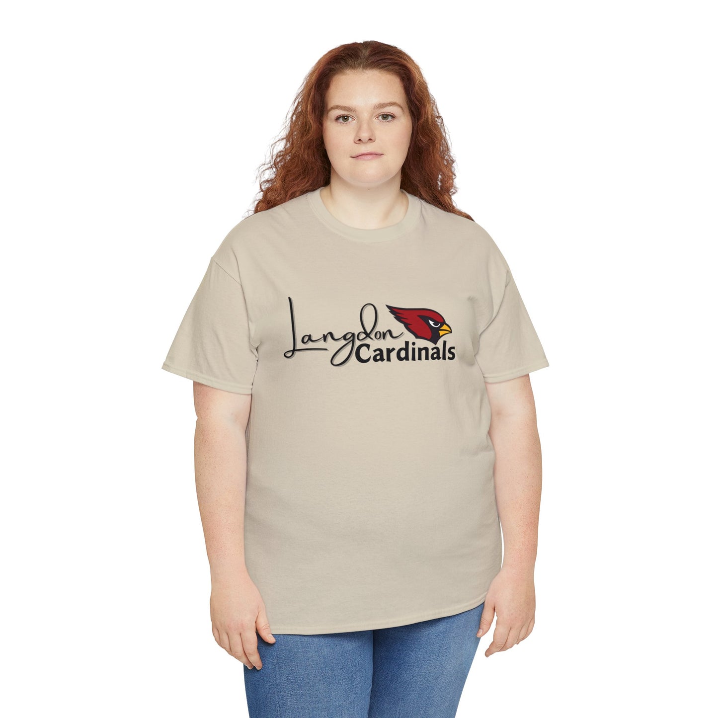 Langdon Cardinal logo2 Heavy Cotton Tee